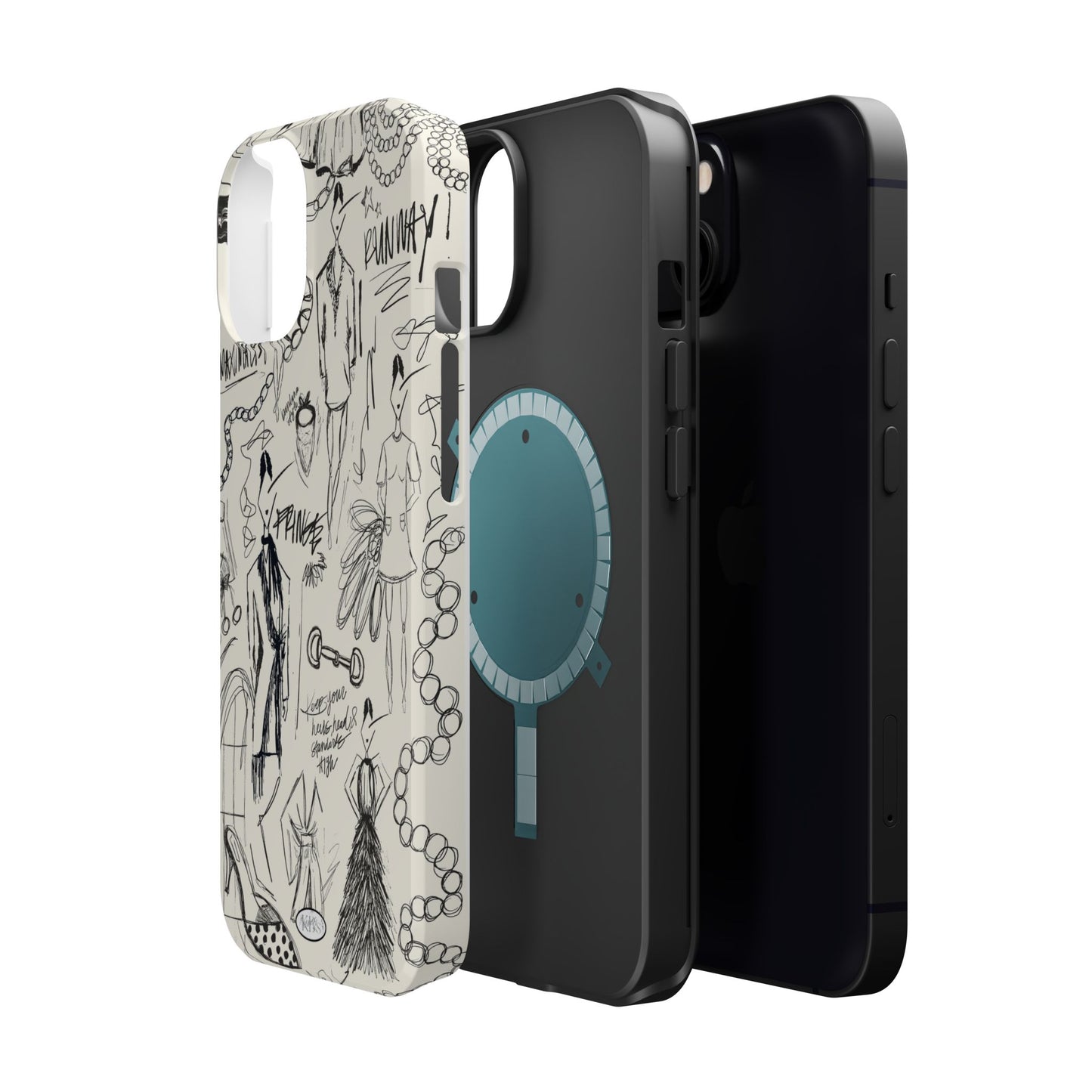 Fashion Sketch Mag Safe Case for iPhone - Black