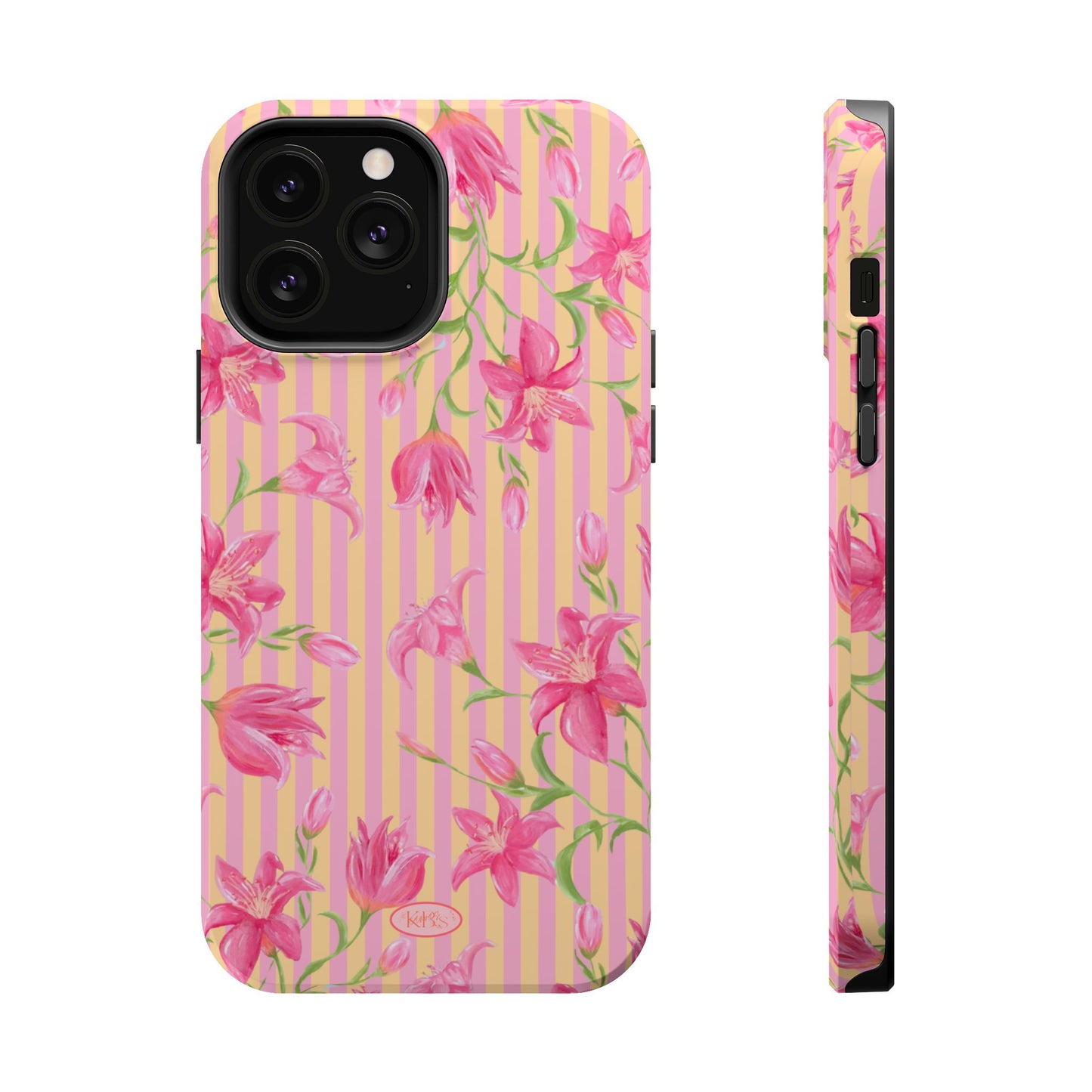 Azalea Stripe Mag Safe Case for iPhone - Pink & Orange