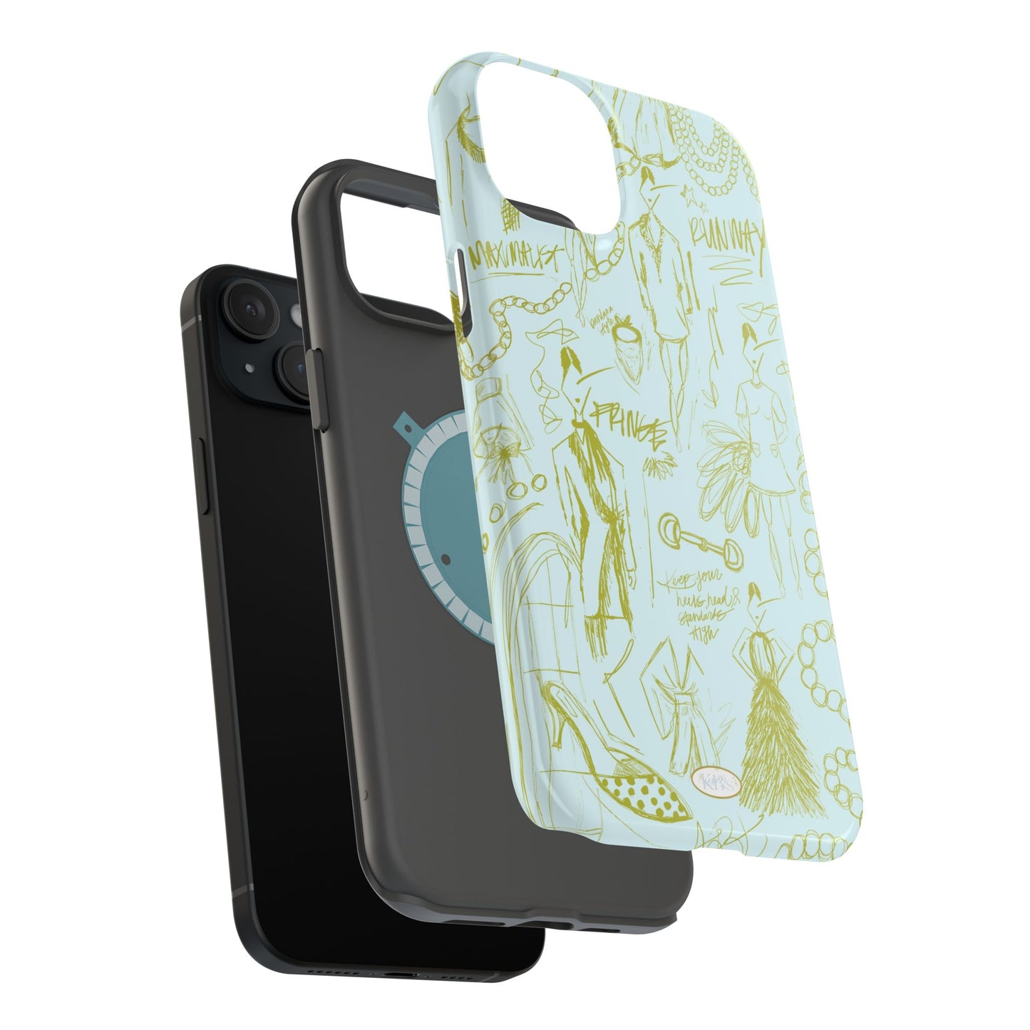Fashion Sketch Mag Safe Case for iPhone - Blue