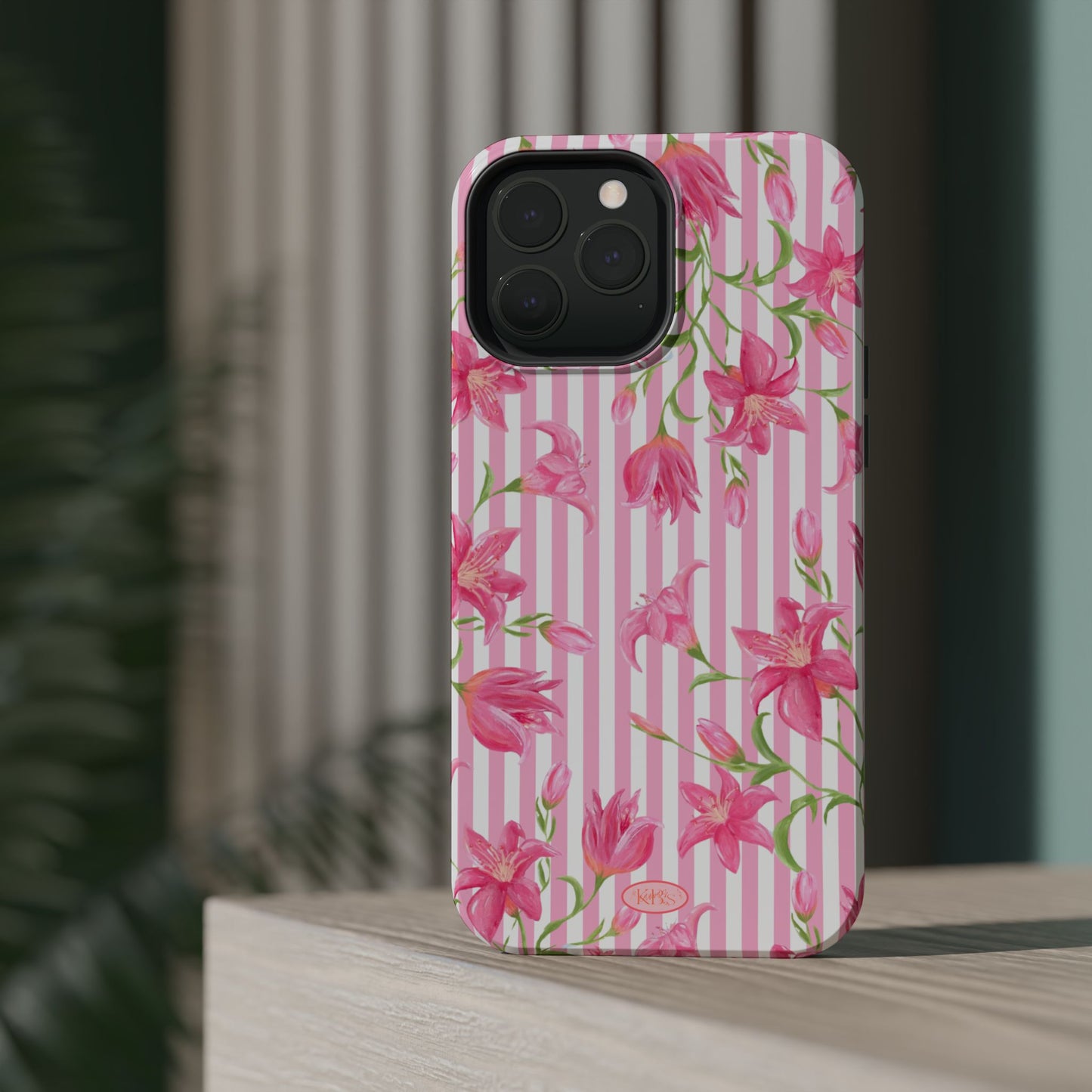 Azalea Stripe Mag Safe Case for iPhone - Pink