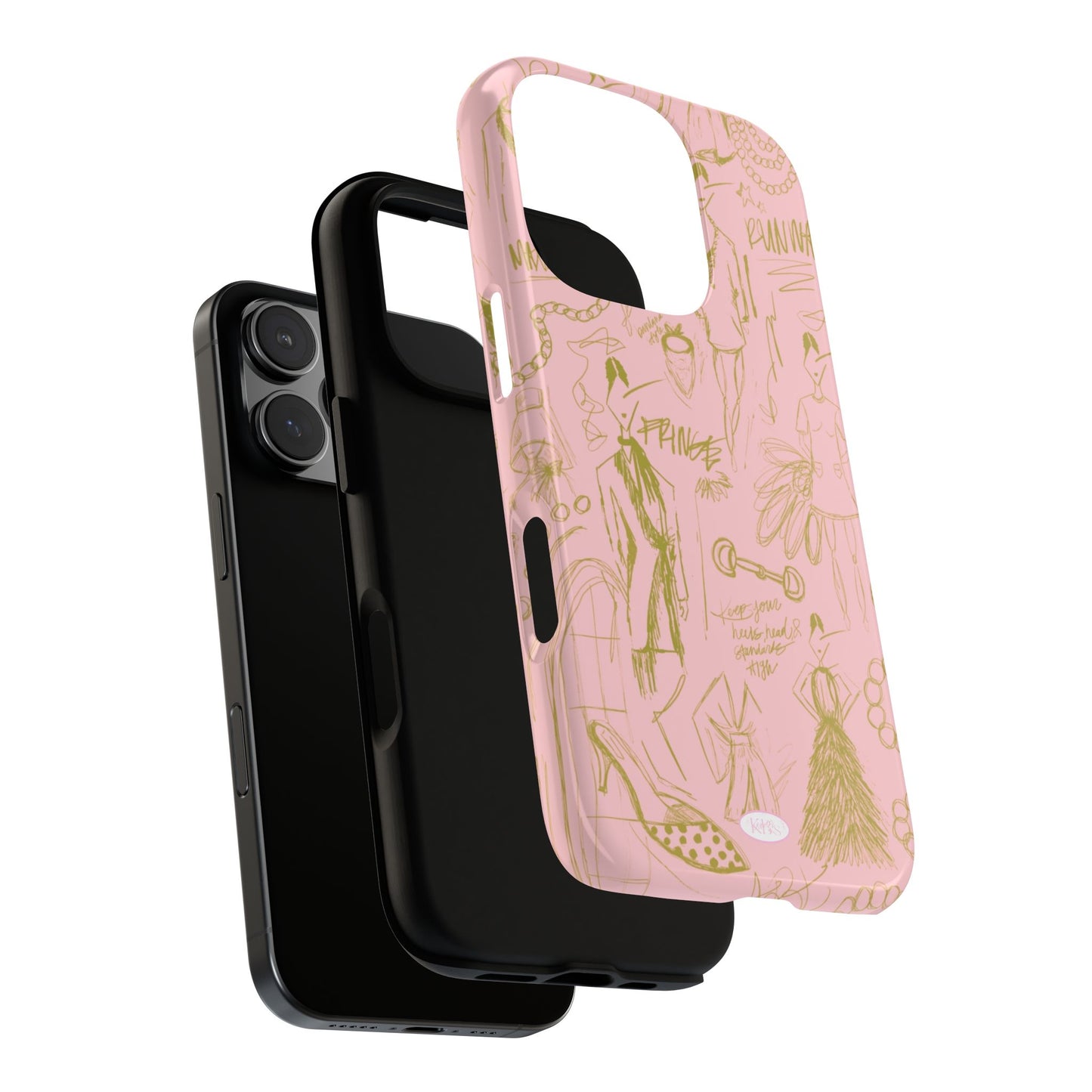 Fashion Sketch Tough Case for iPhone - Pink