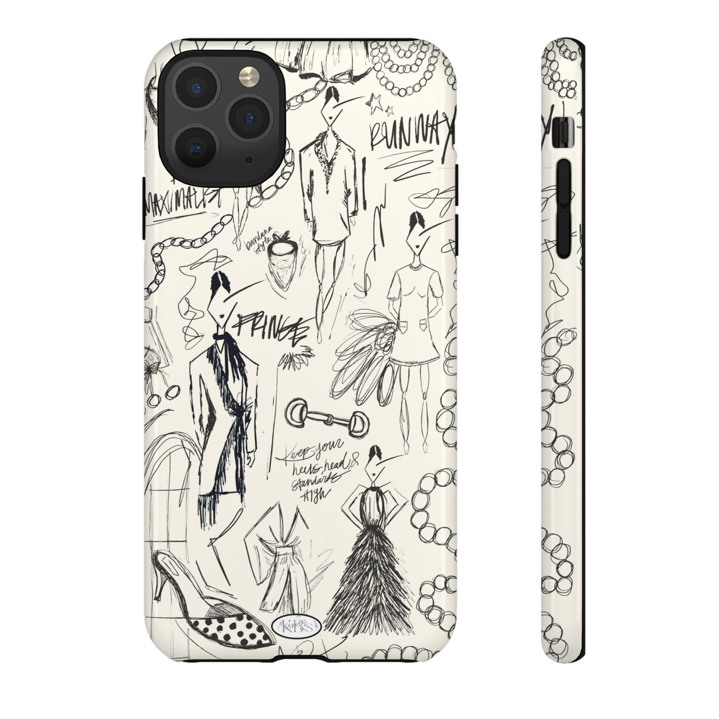 Fashion Sketch Tough Case for iPhone - Black