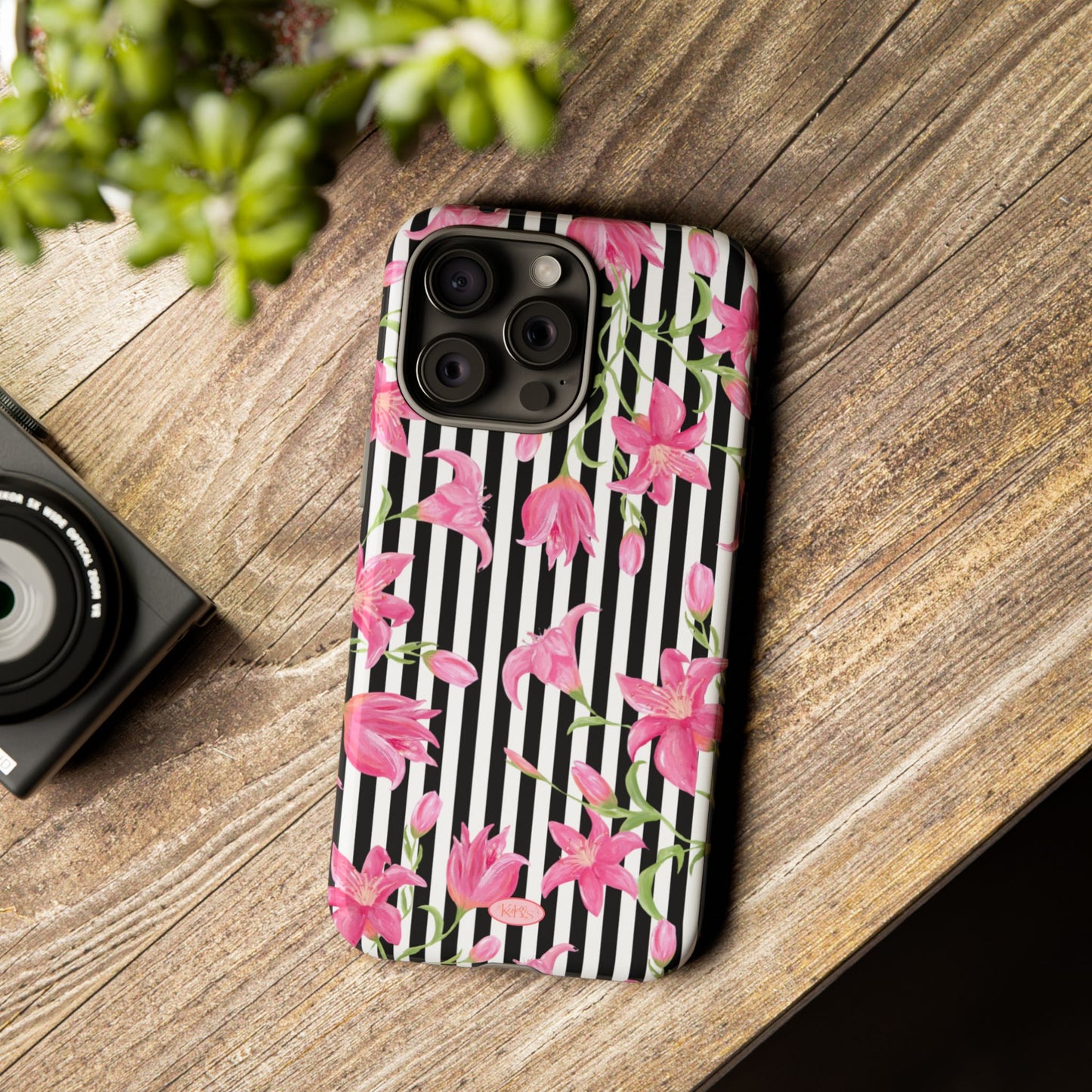 Azalea Stripe Tough Case for iPhone - Black