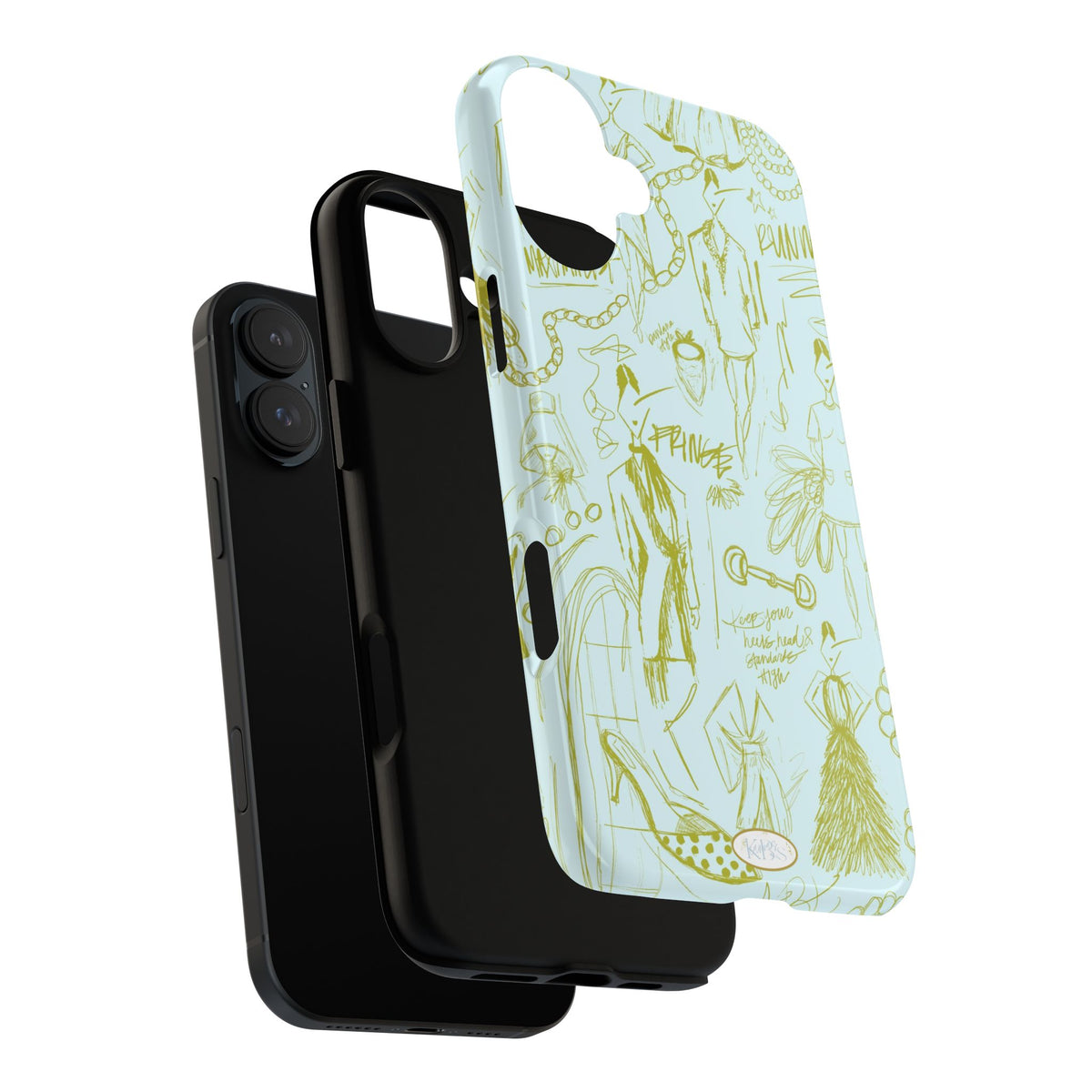 Fashion Sketch Tough Case for iPhone - Blue