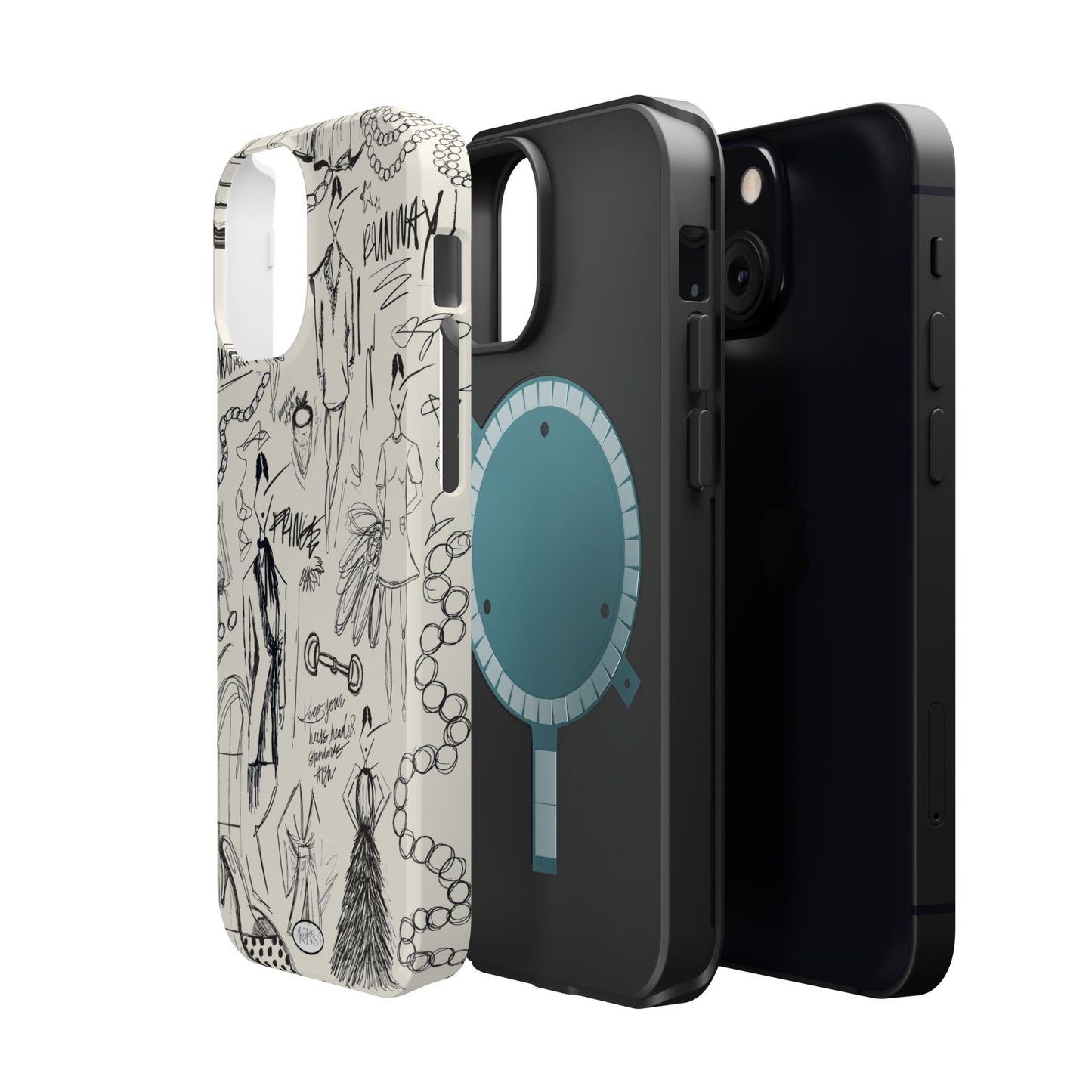 Fashion Sketch Mag Safe Case for iPhone - Black