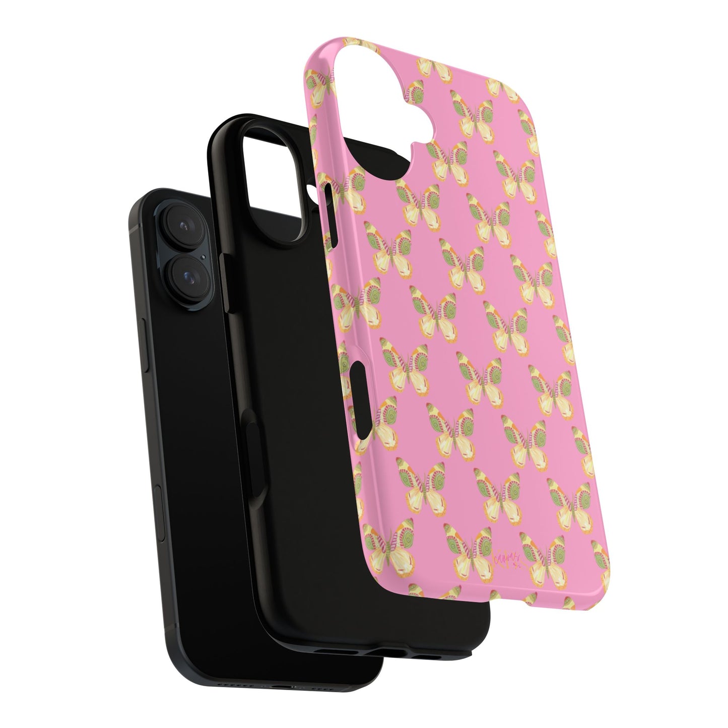 Flutter Pattern Tough Case - Pink