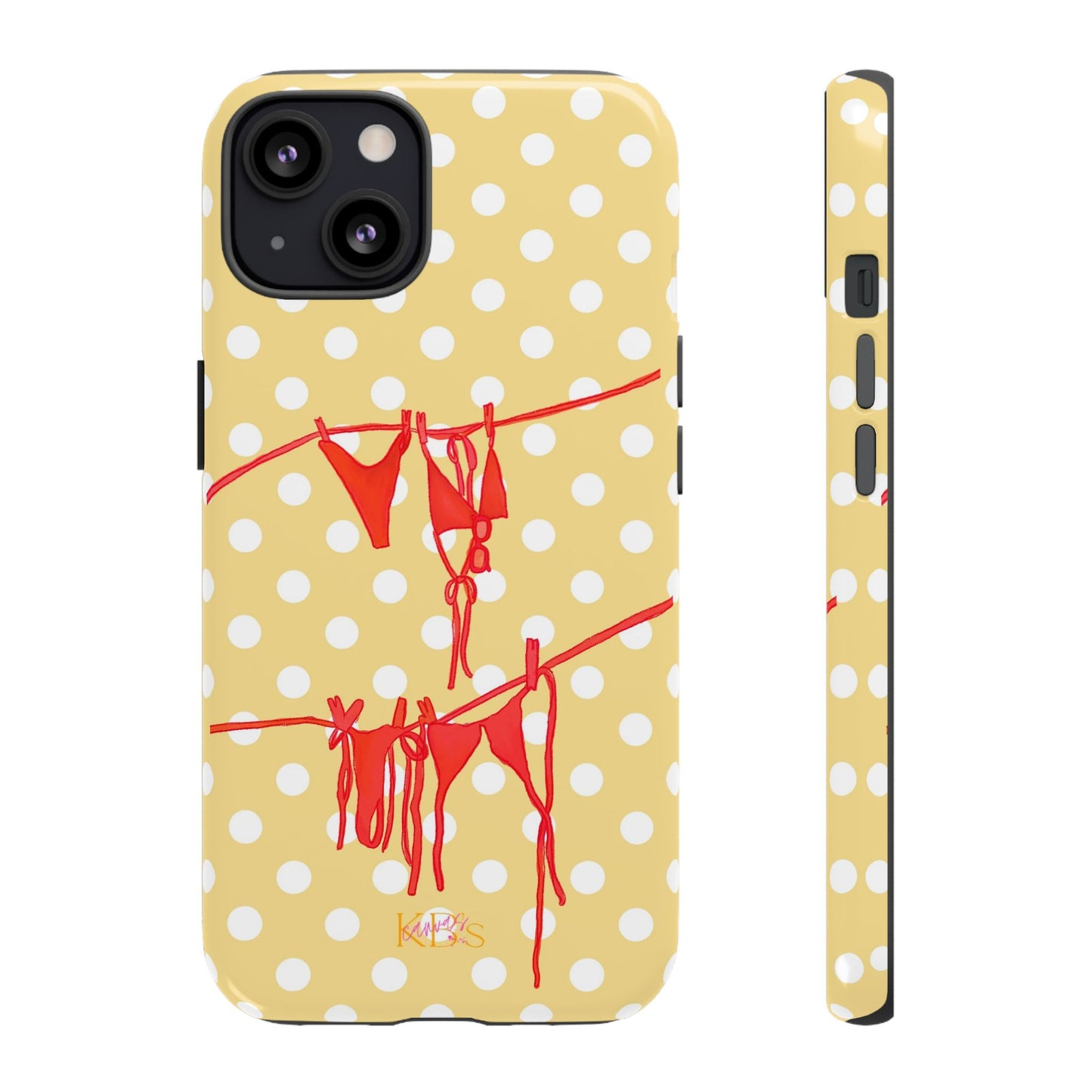 Polka Dot Bikini Tough Case for iPhone - Yellow