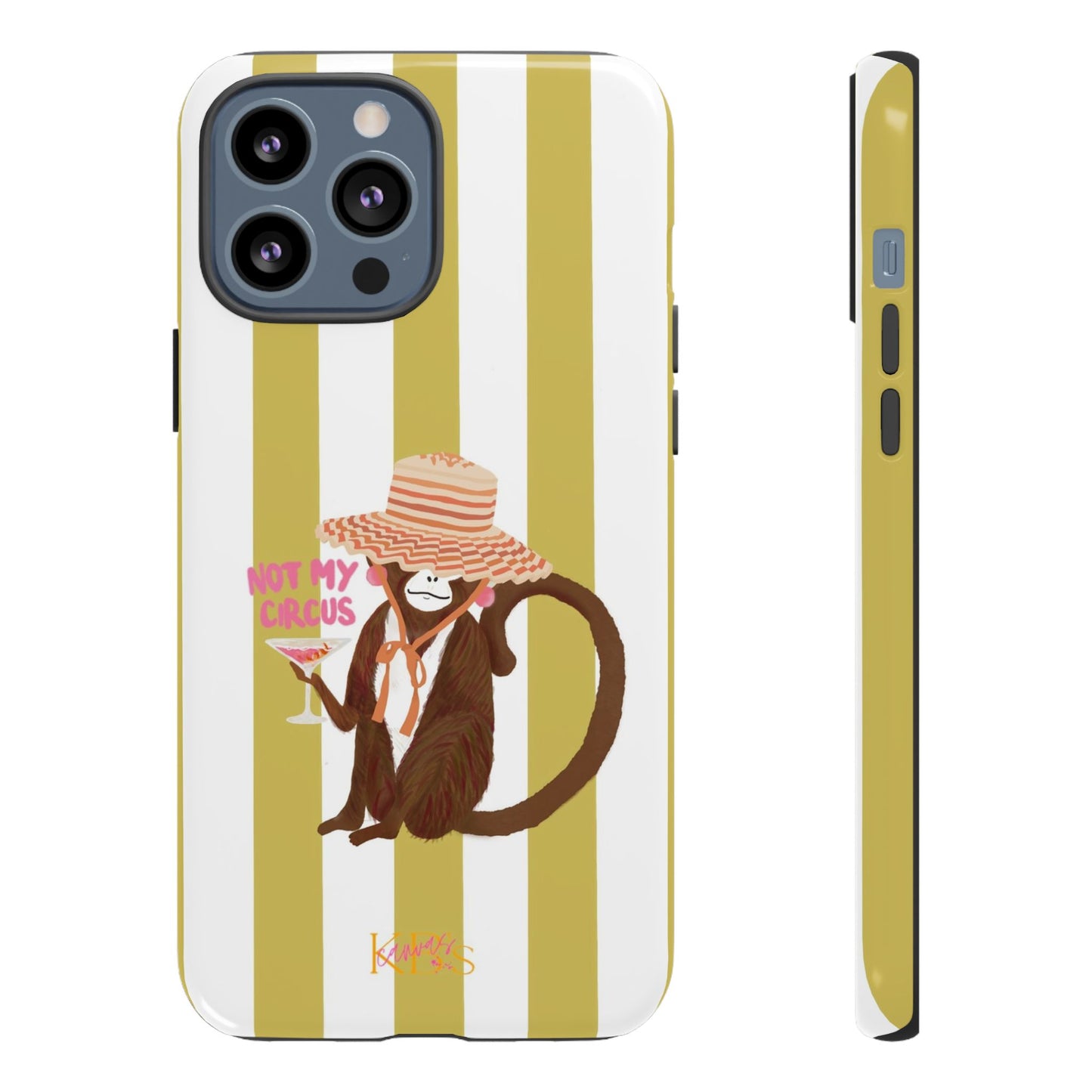 Not My Circus Tough Case - Green & White Stripe