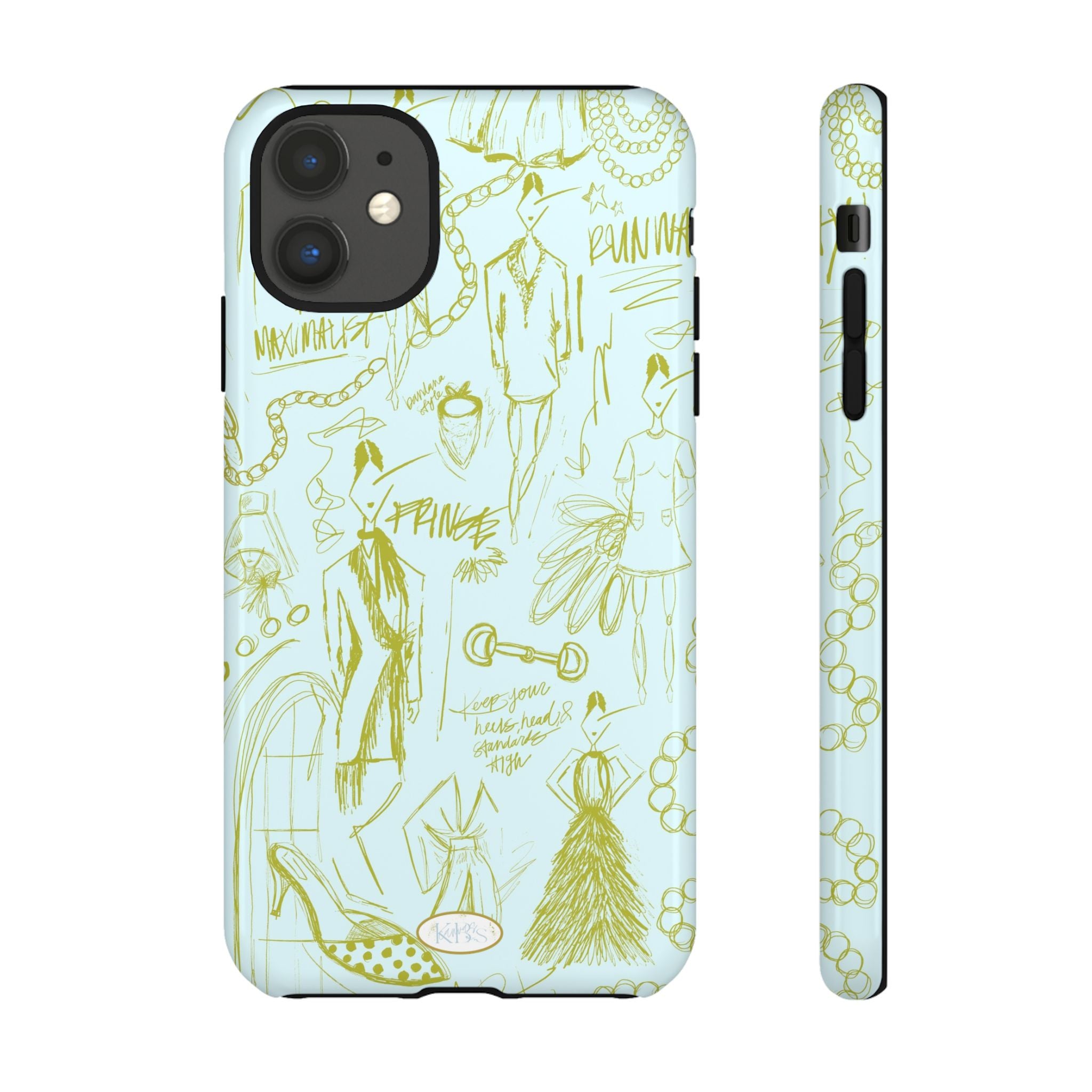 Fashion Sketch Tough Case for iPhone - Blue