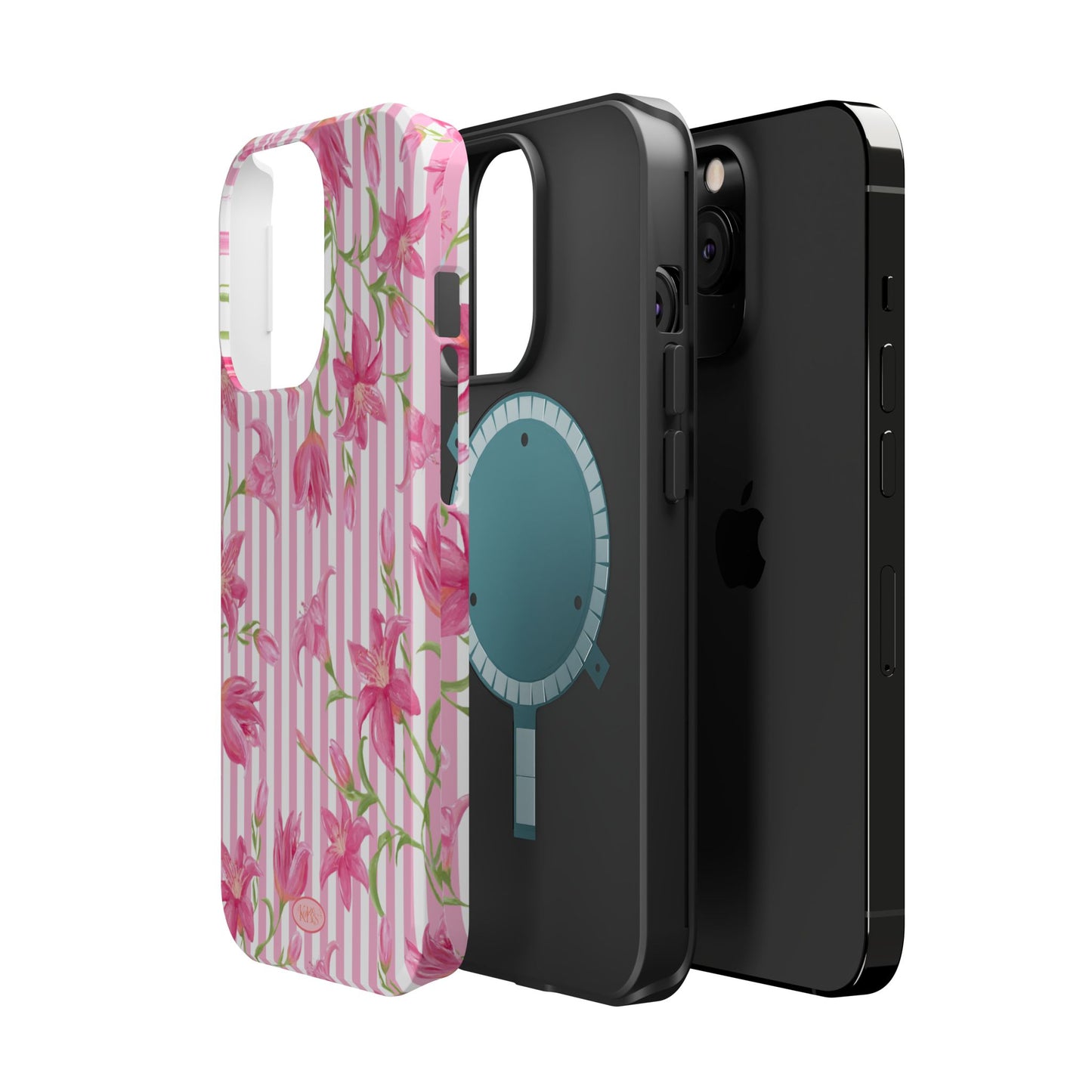 Azalea Stripe Mag Safe Case for iPhone - Pink