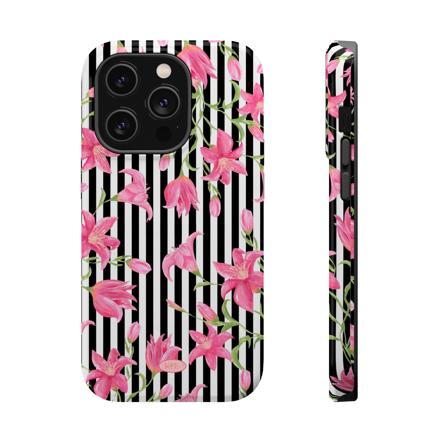 Azalea Stripe Mag Safe Case for iPhone - Black