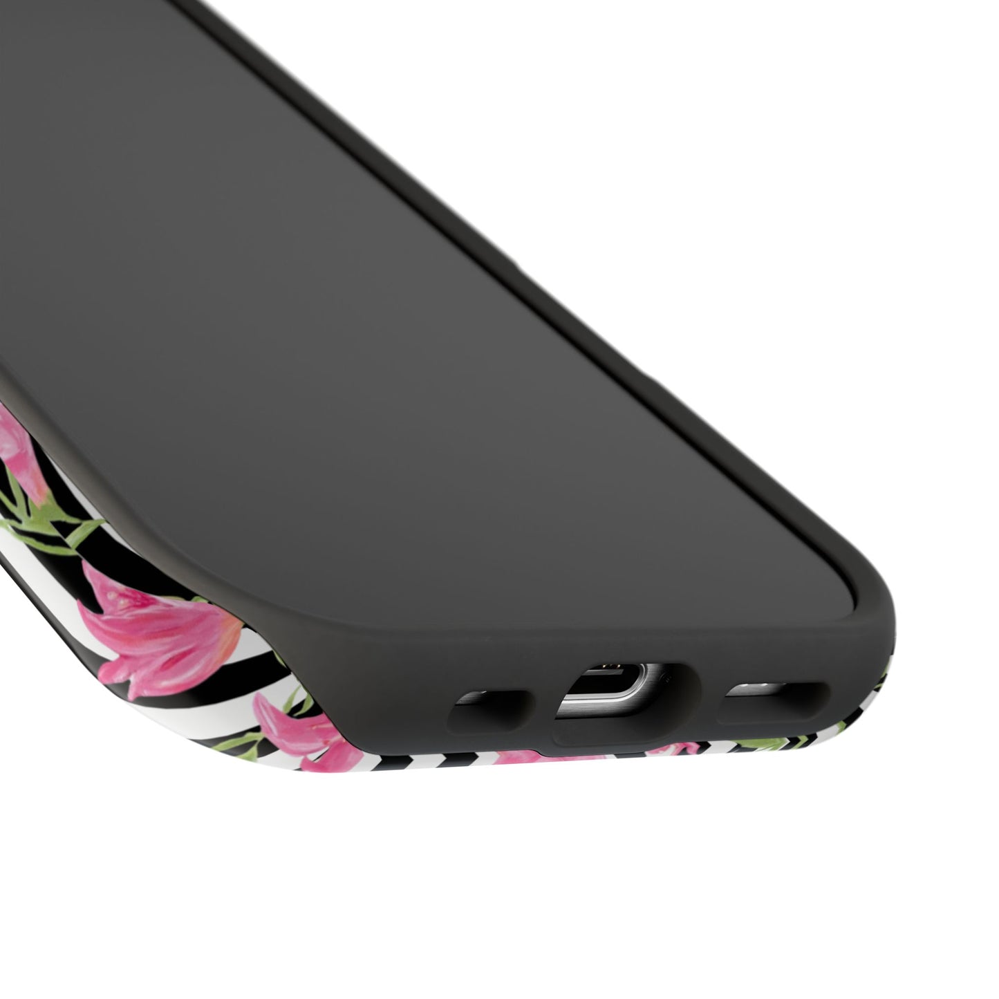 Azalea Stripe Mag Safe Case for iPhone - Black