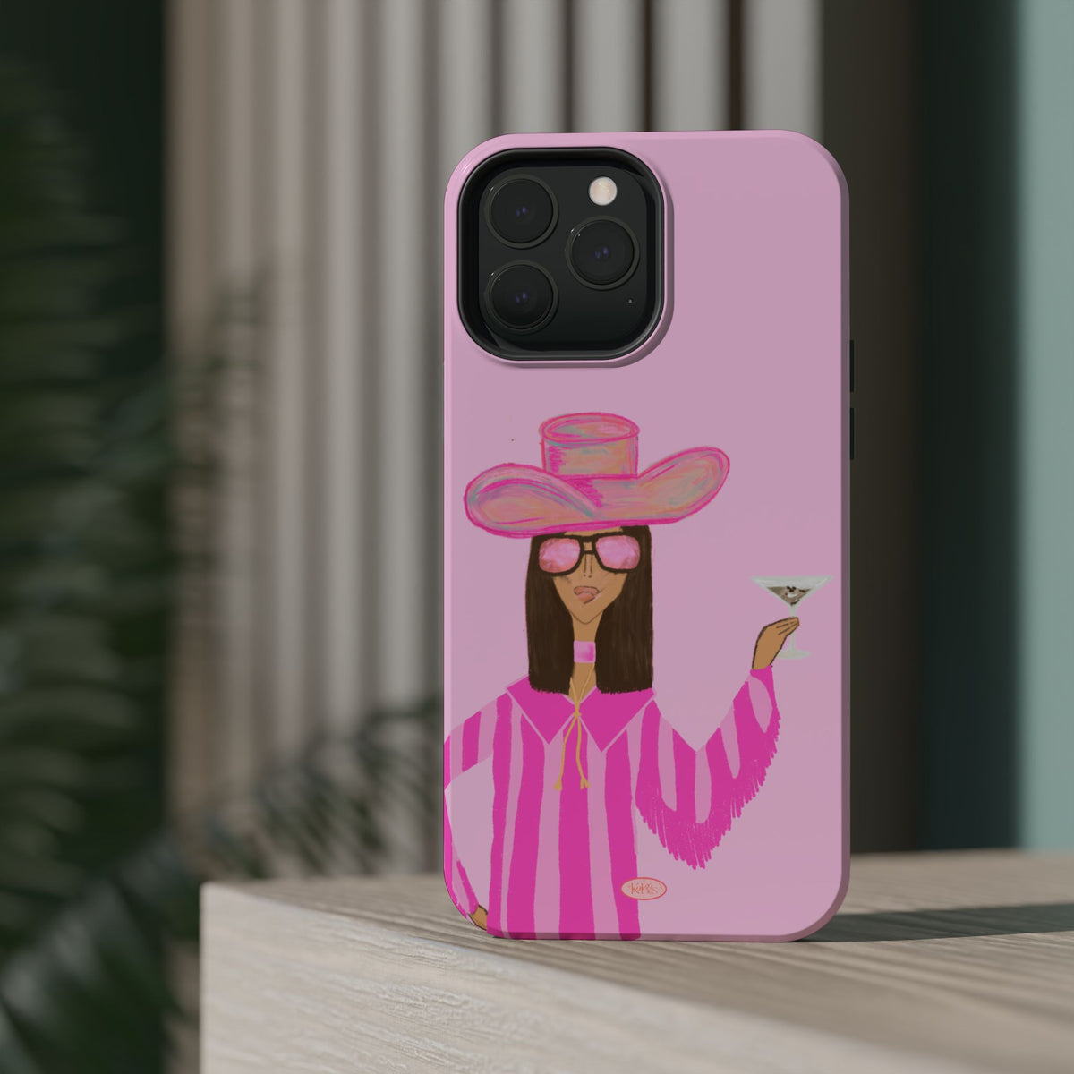 Cocktail Cowgirl Mag Safe Case for iPhone - Pink