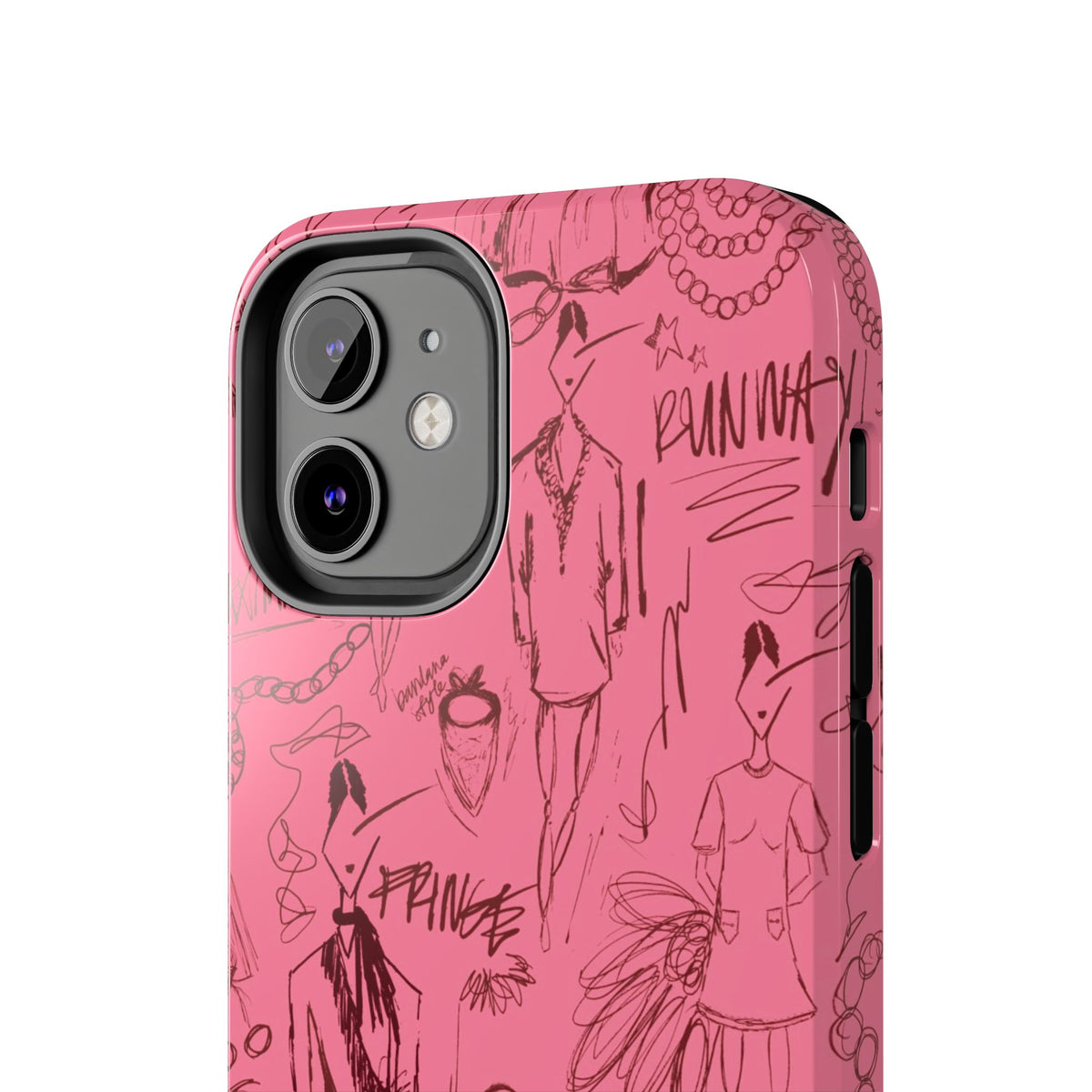 Fashion Sketch Tough Case for iPhone - Maroon