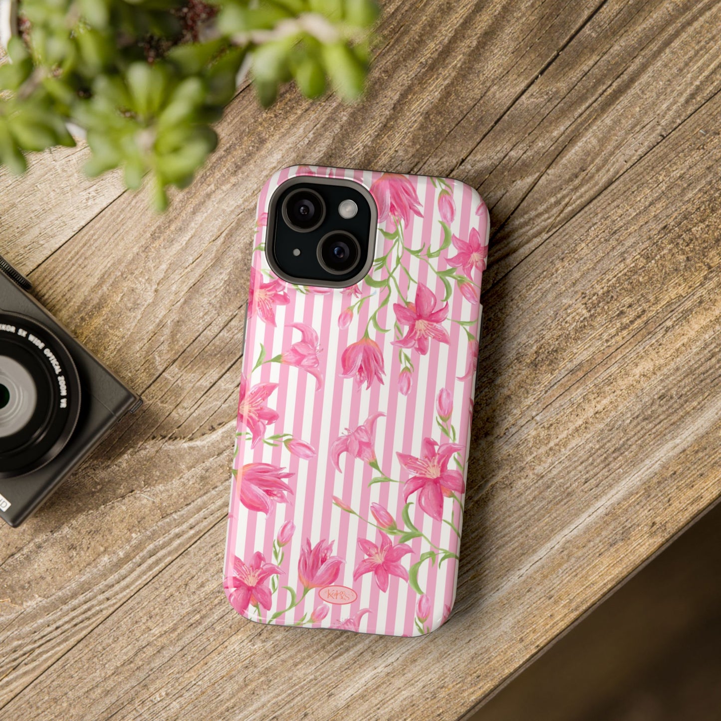 Azalea Stripe Mag Safe Case for iPhone - Pink