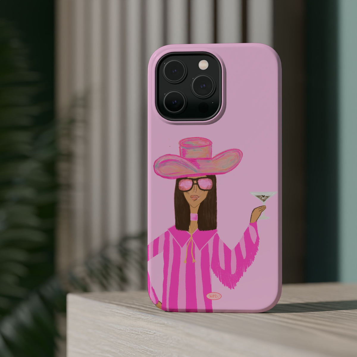 Cocktail Cowgirl Mag Safe Case for iPhone - Pink