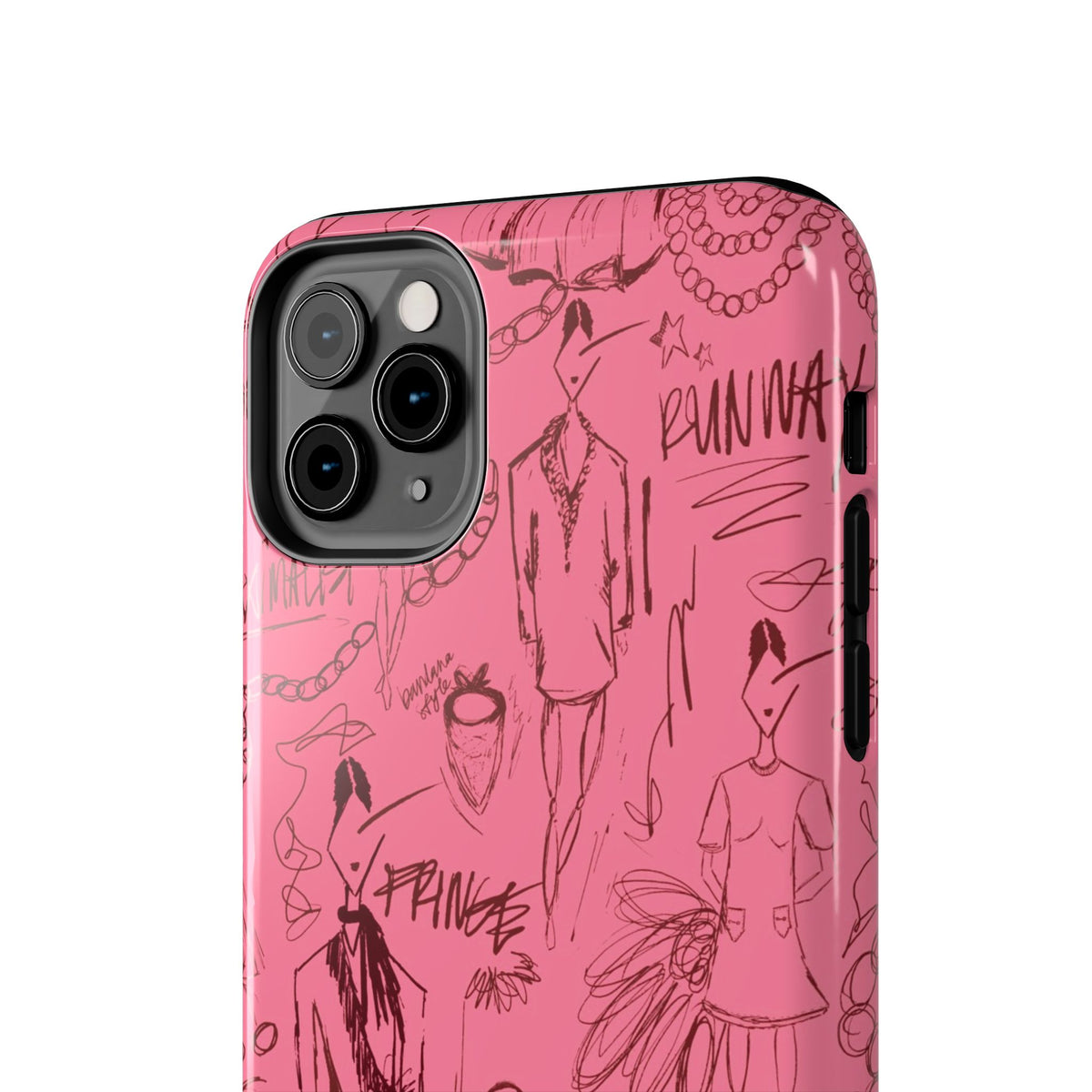 Fashion Sketch Tough Case for iPhone - Maroon