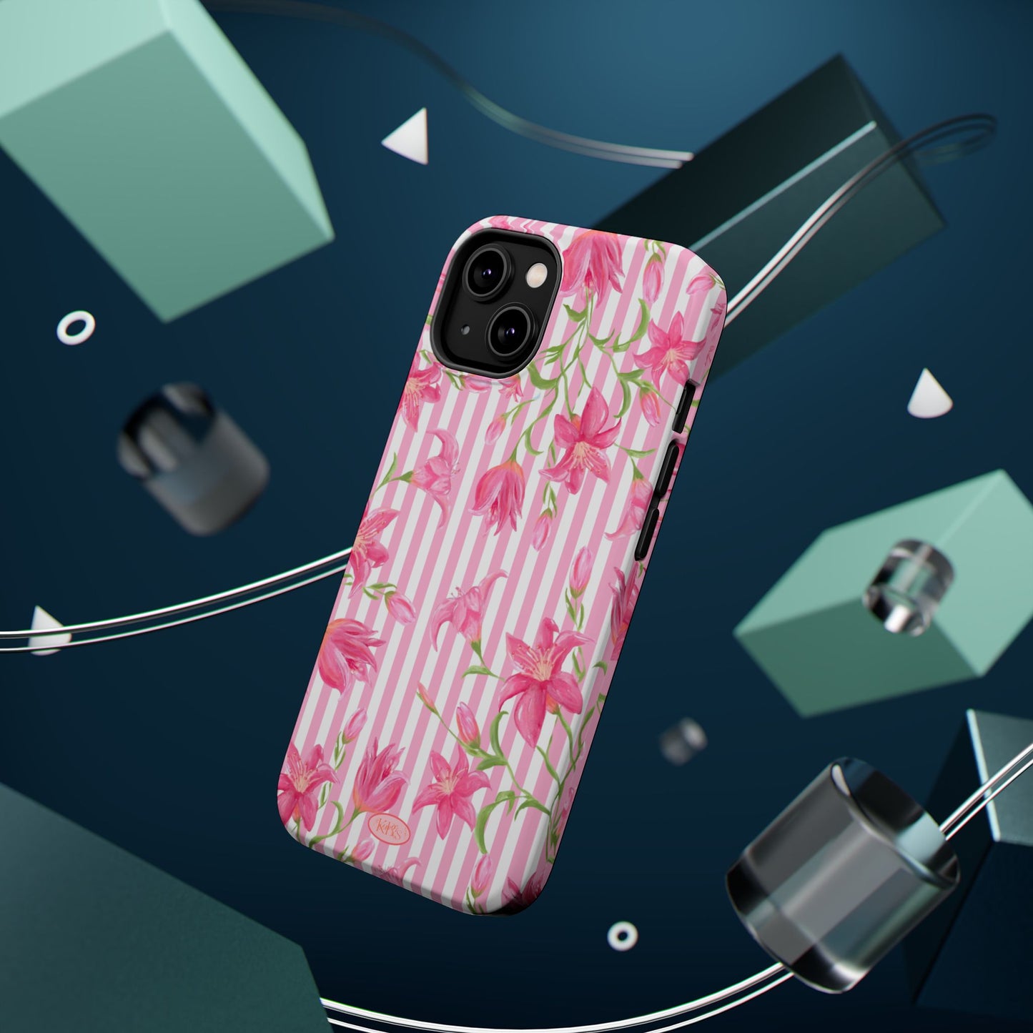 Azalea Stripe Mag Safe Case for iPhone - Pink