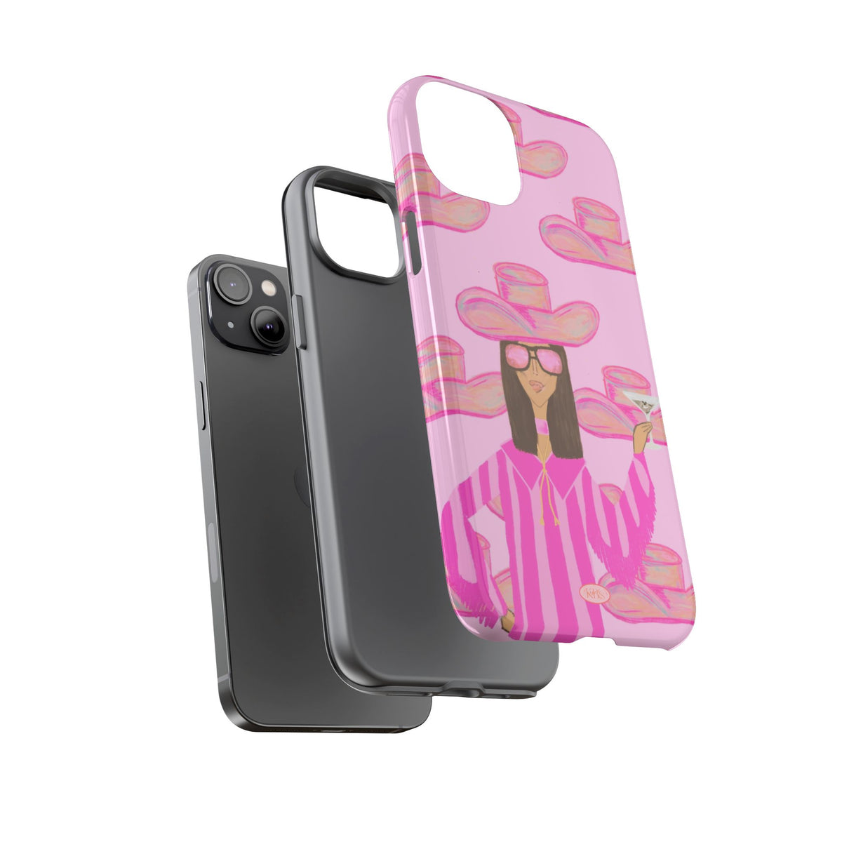 Cocktail Cowgirl Tough Case for iPhone - Pink