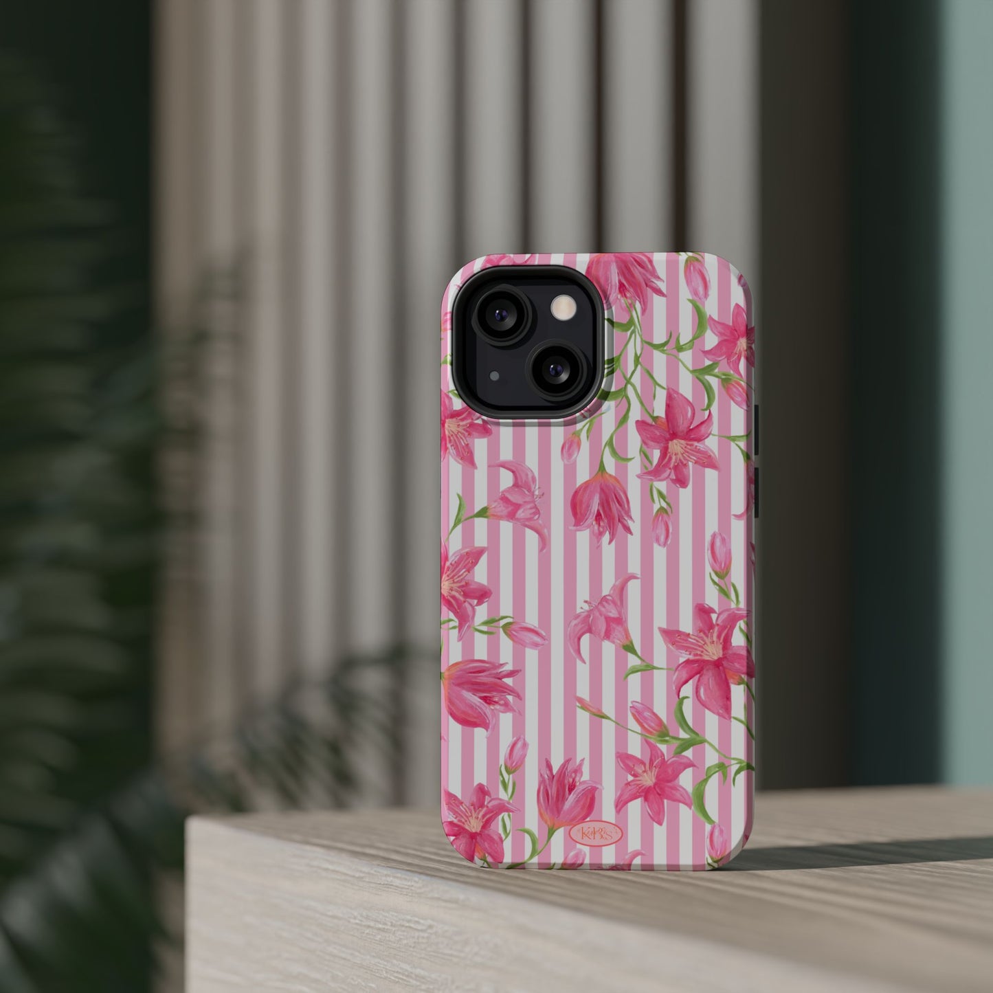 Azalea Stripe Mag Safe Case for iPhone - Pink