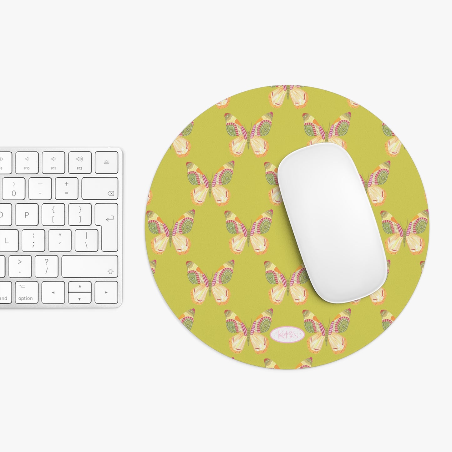 Flutter Pattern Mouse Pad - Green