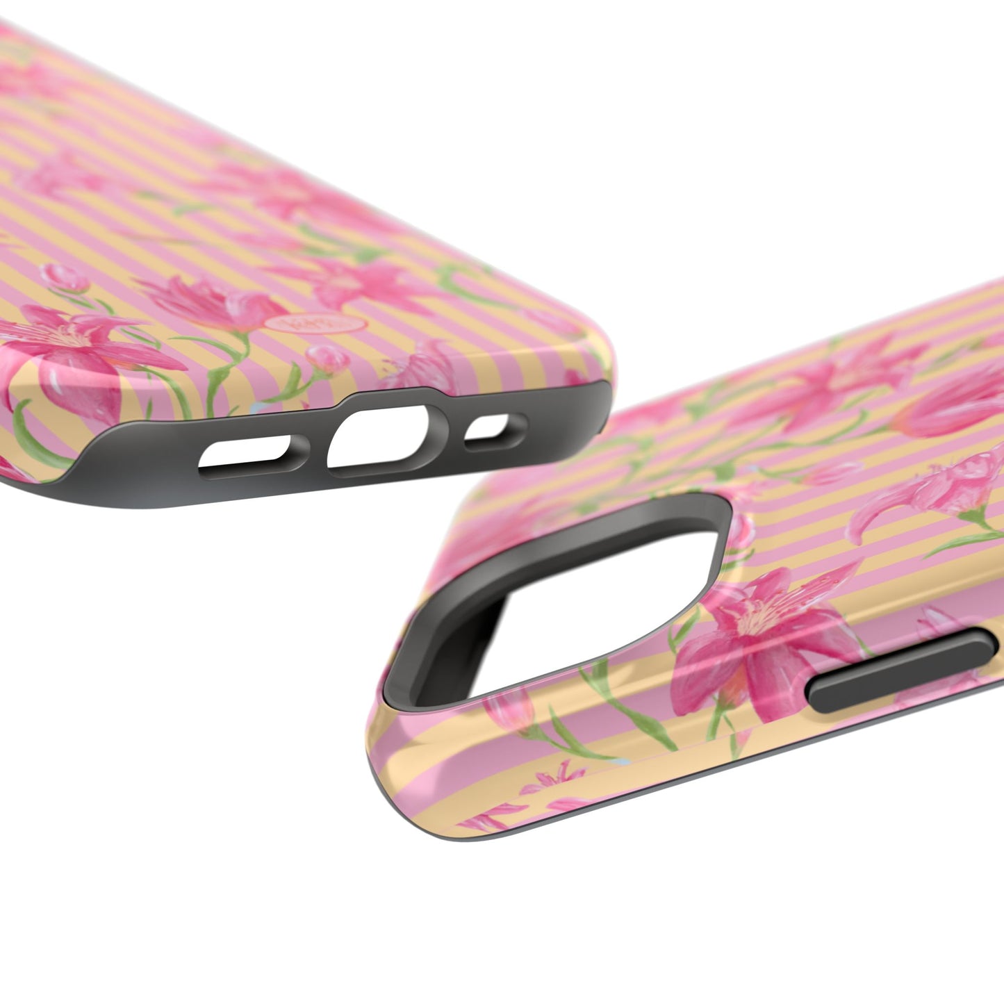 Azalea Stripe Mag Safe Case for iPhone - Pink & Orange