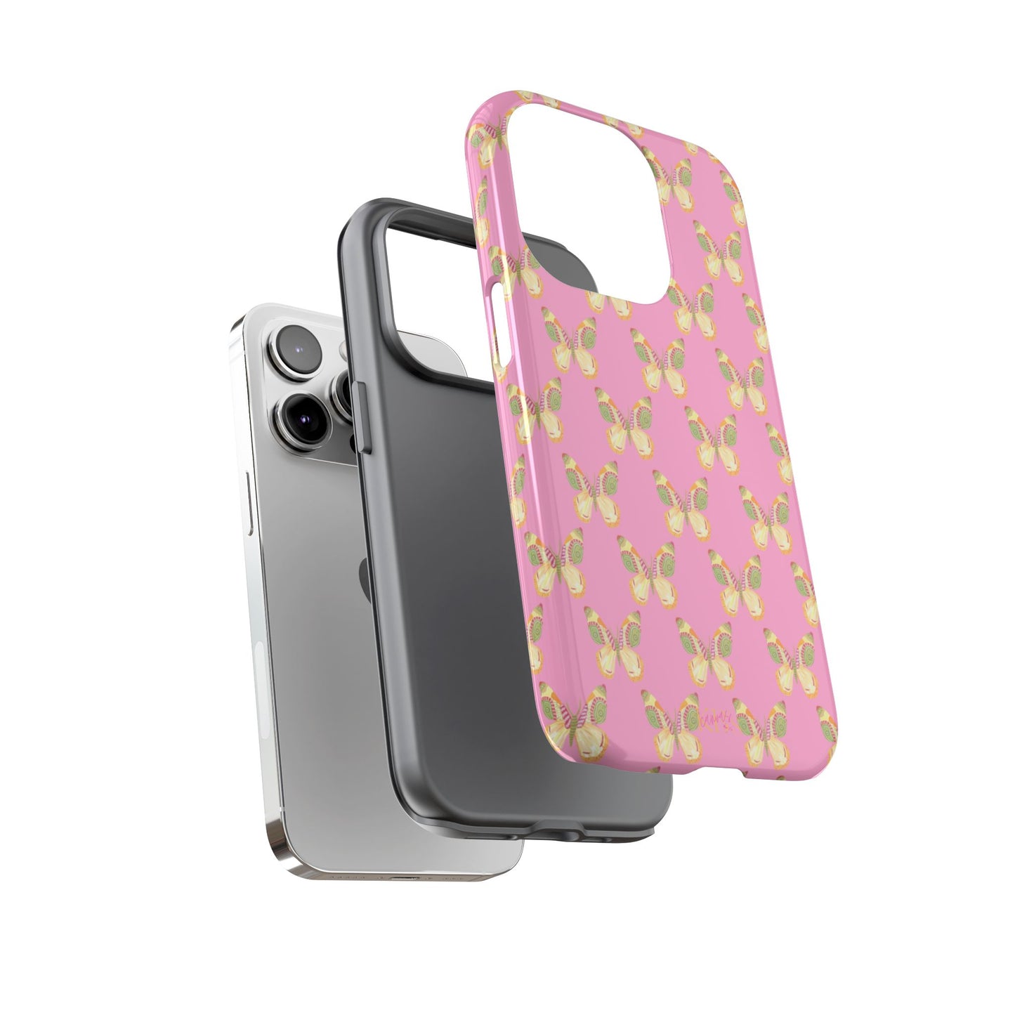 Flutter Pattern Tough Case - Pink