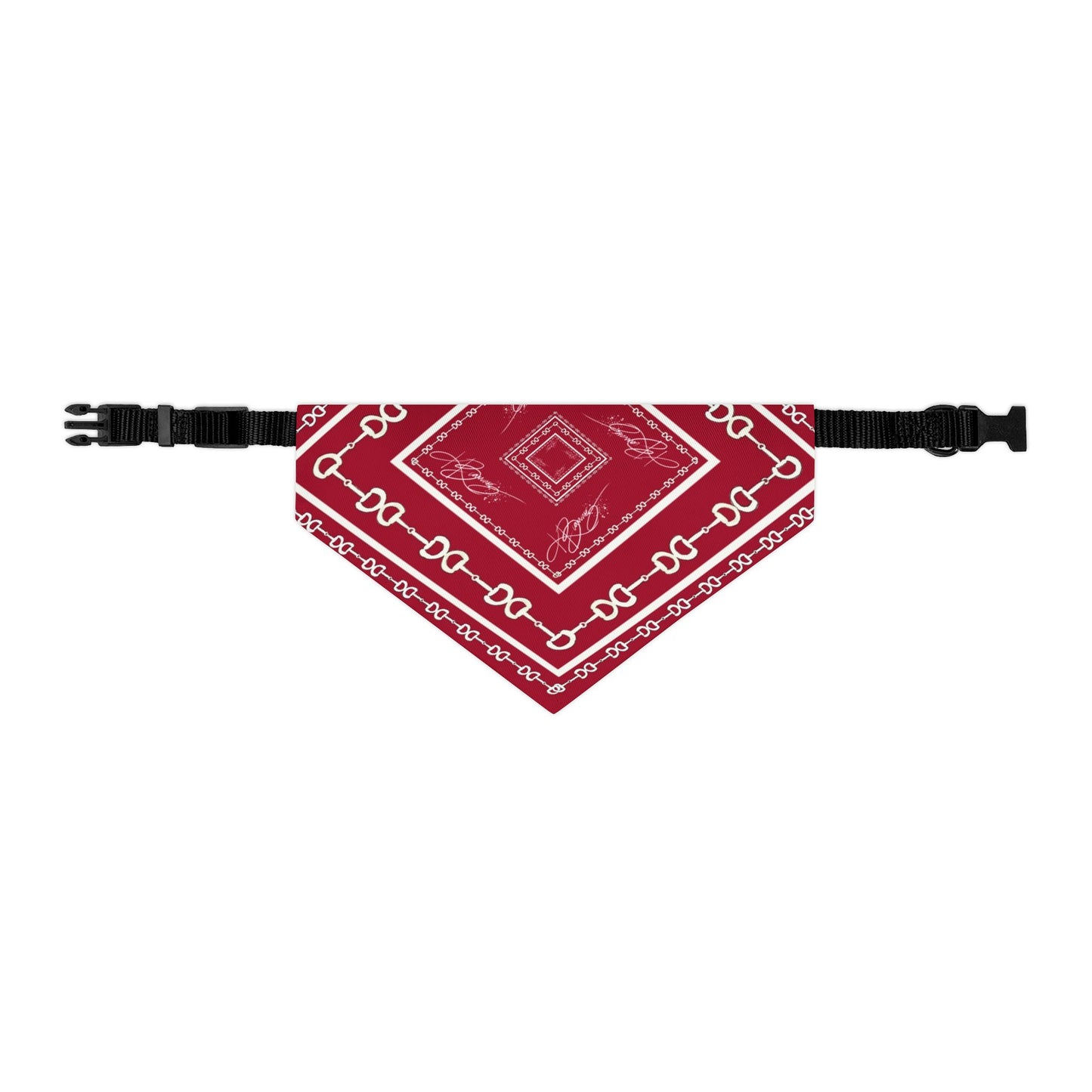 Maroon & White Horsebit Dog Scarf
