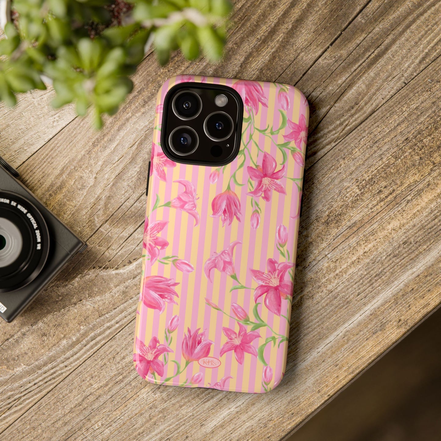 Azalea Stripe Tough Case for iPhone - Pink & Orange