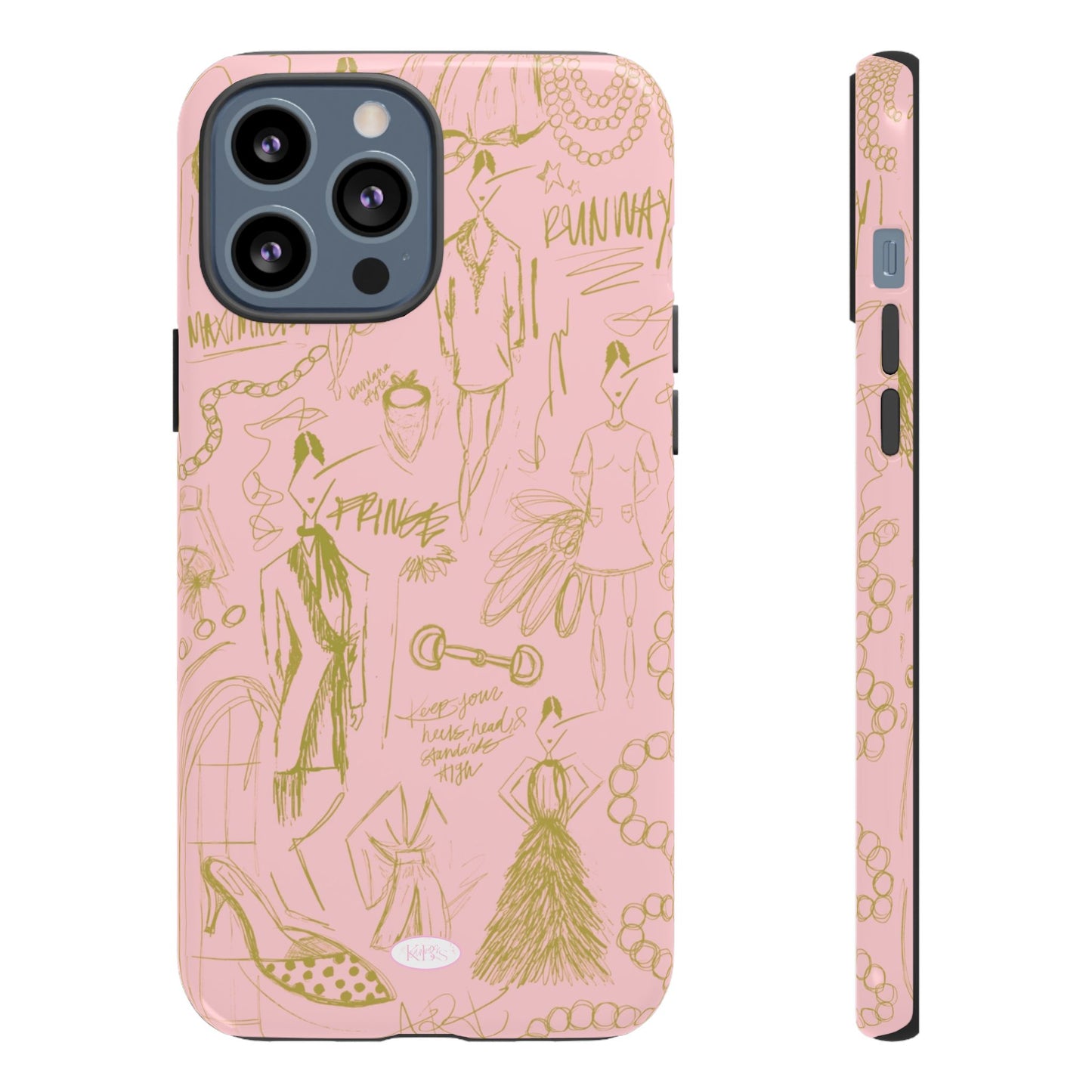 Fashion Sketch Tough Case for iPhone - Pink