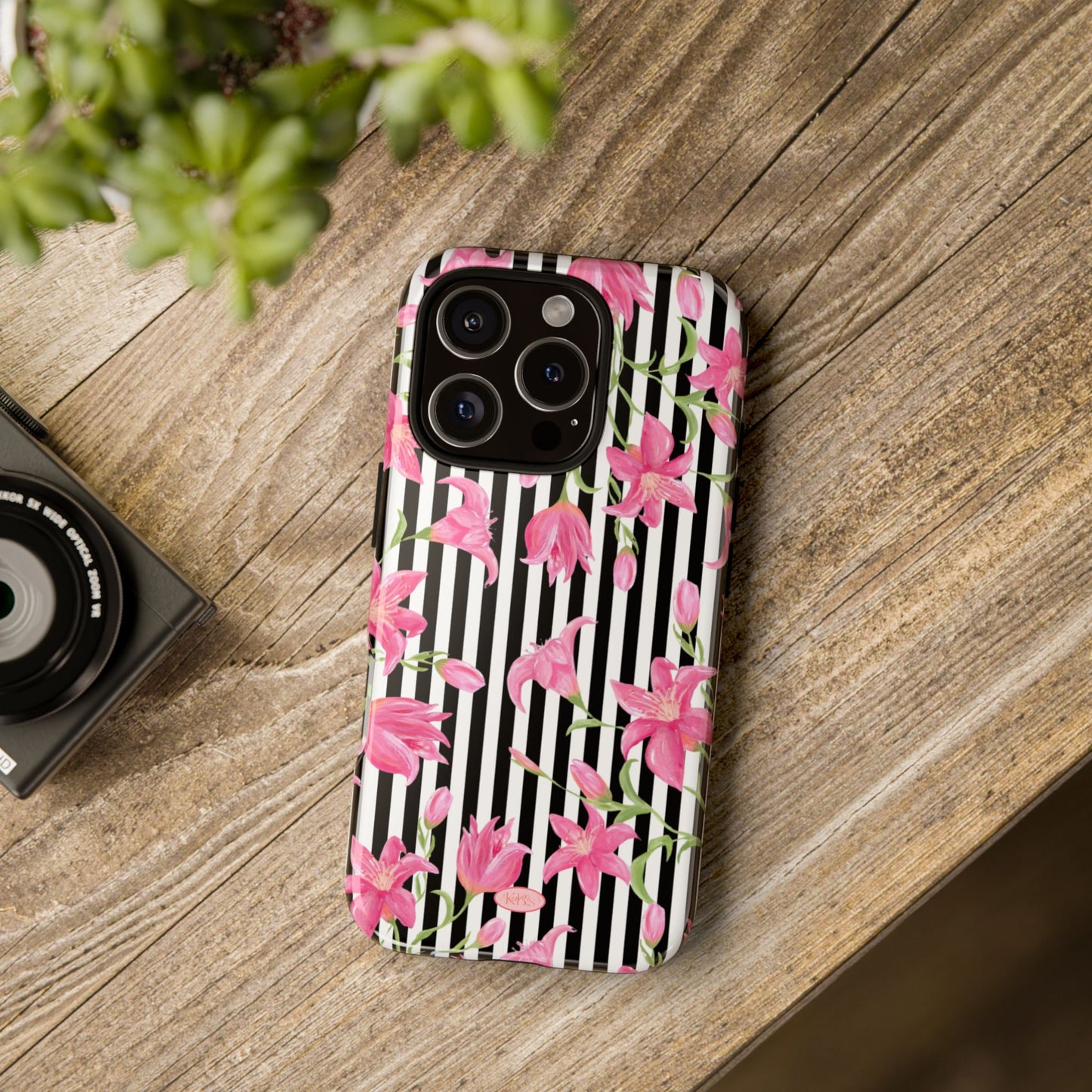 Azalea Stripe Tough Case for iPhone - Black