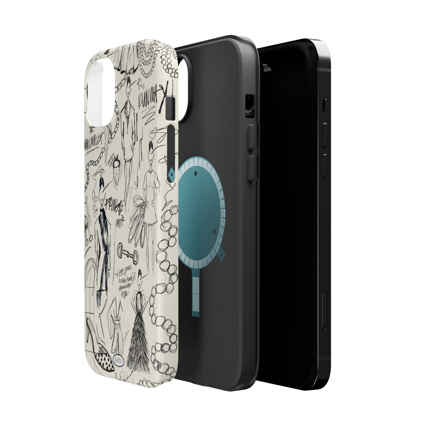 Fashion Sketch Mag Safe Case for iPhone - Black