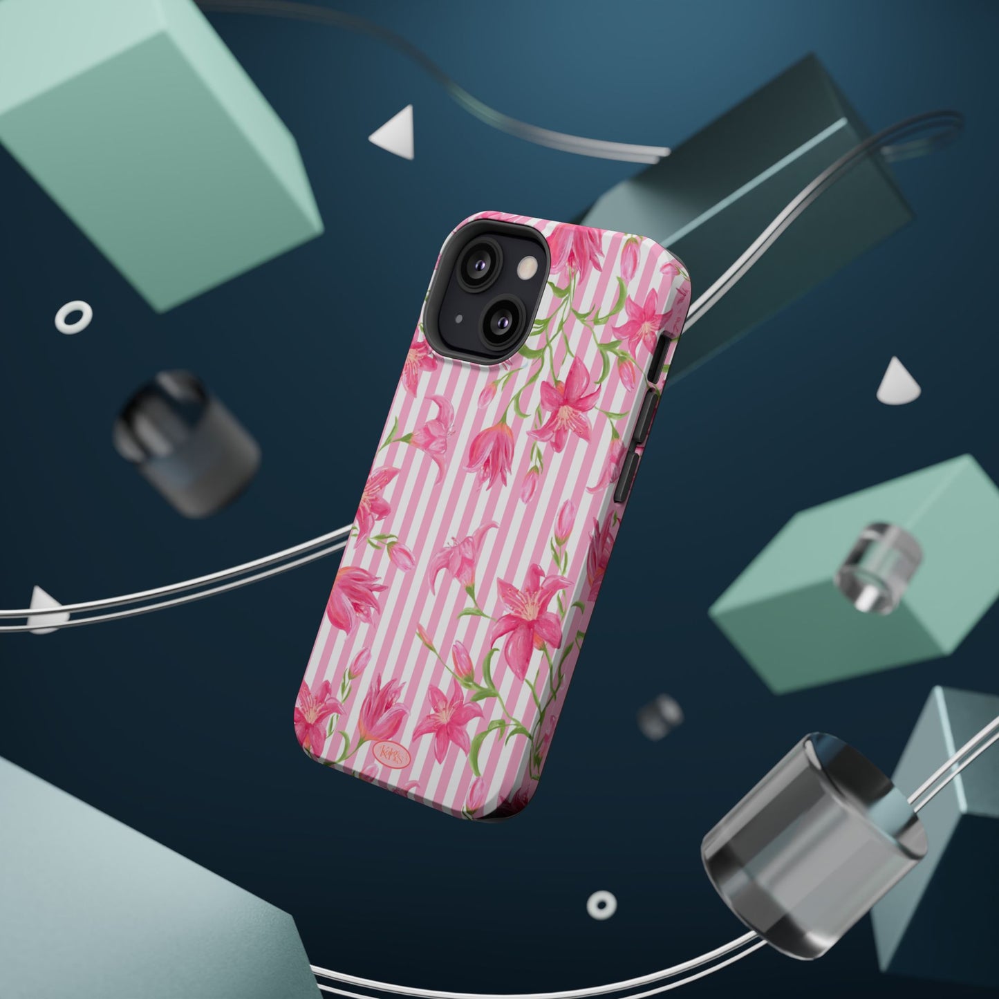 Azalea Stripe Mag Safe Case for iPhone - Pink