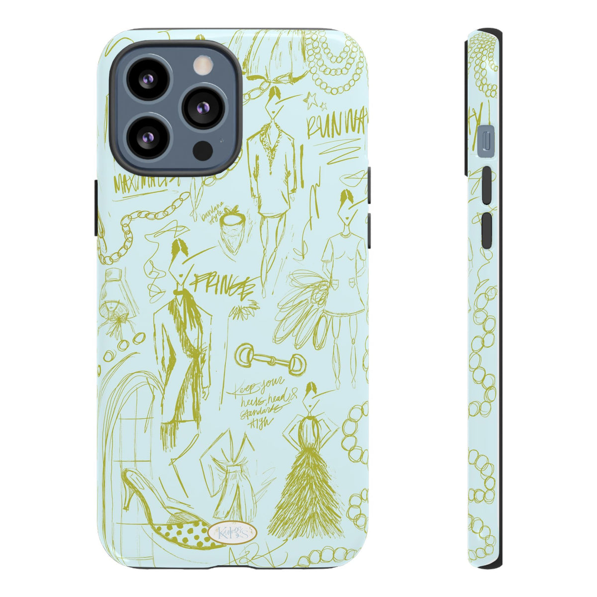 Fashion Sketch Tough Case for iPhone - Blue