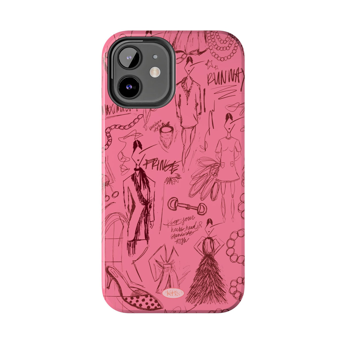 Fashion Sketch Tough Case for iPhone - Maroon