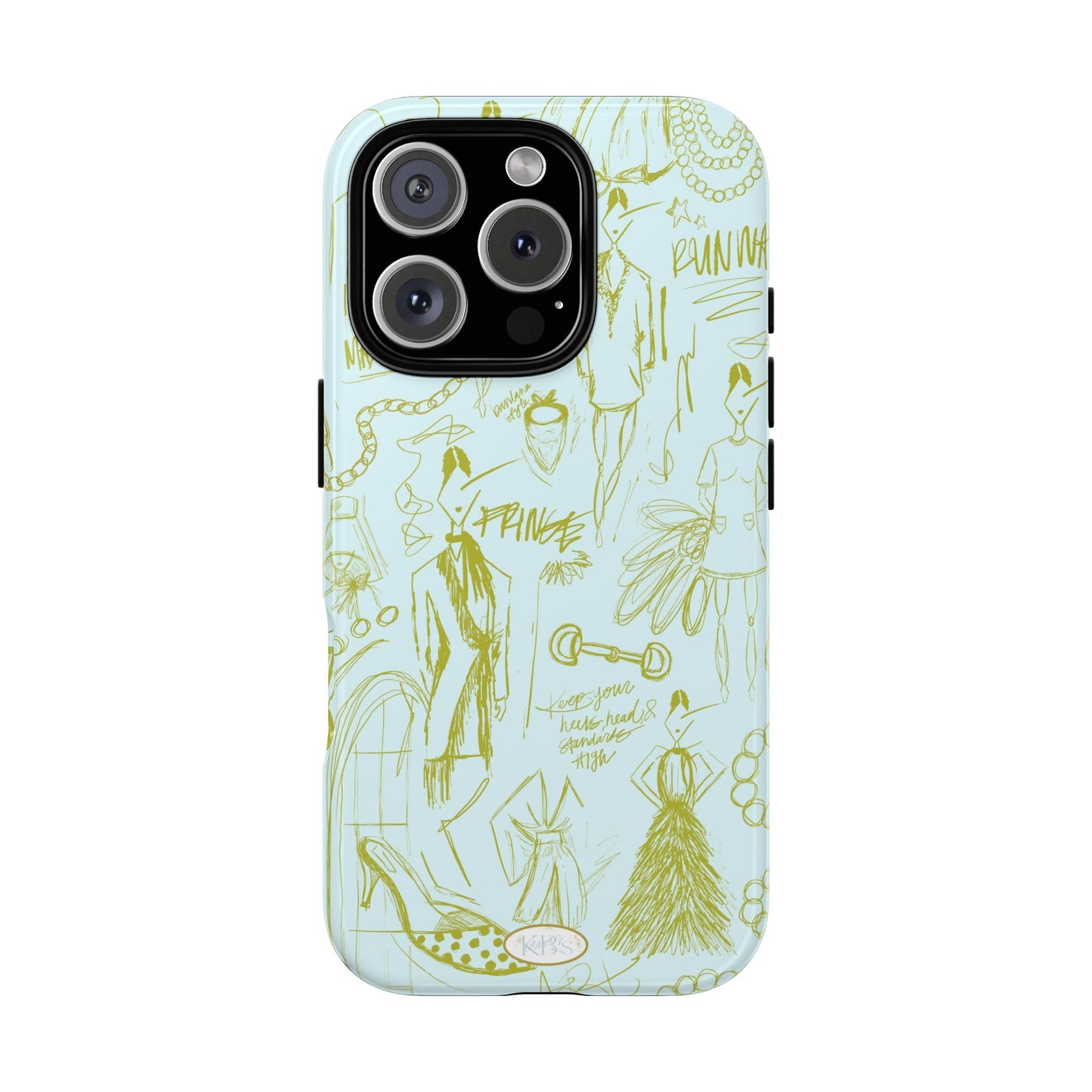 Fashion Sketch Tough Case for iPhone - Blue