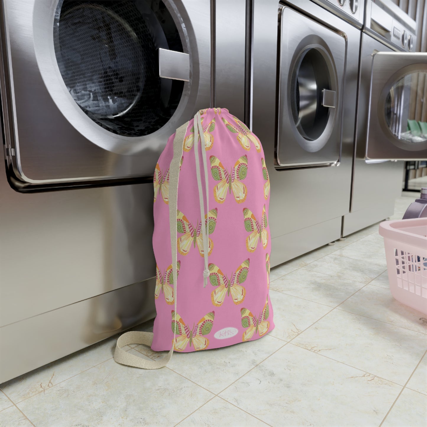 Flutter Pattern Laundry Bag - Pink