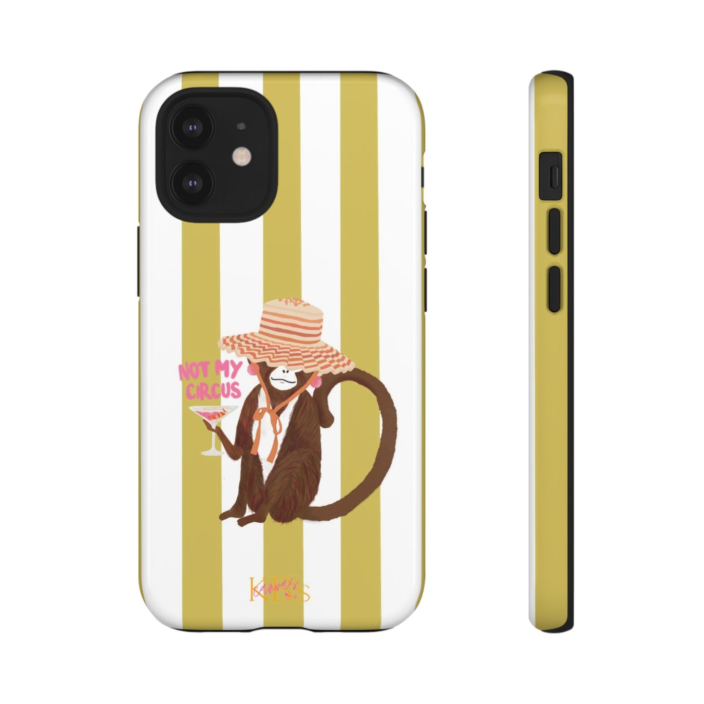 Not My Circus Tough Case - Green & White Stripe