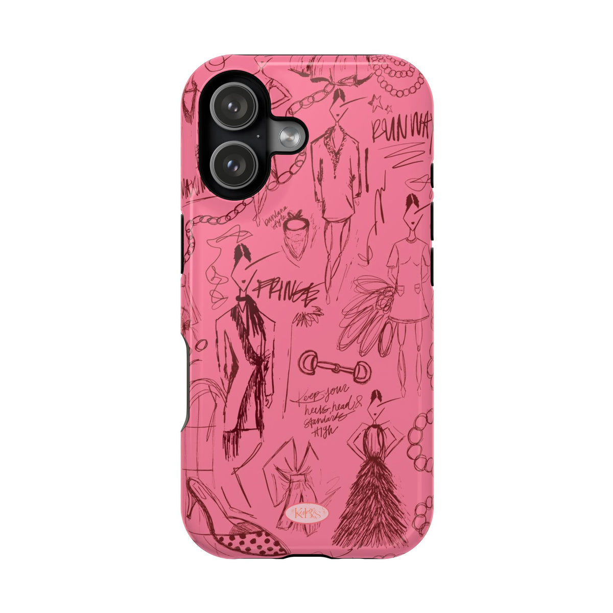 Fashion Sketch Mag Safe Case for iPhone - Maroon