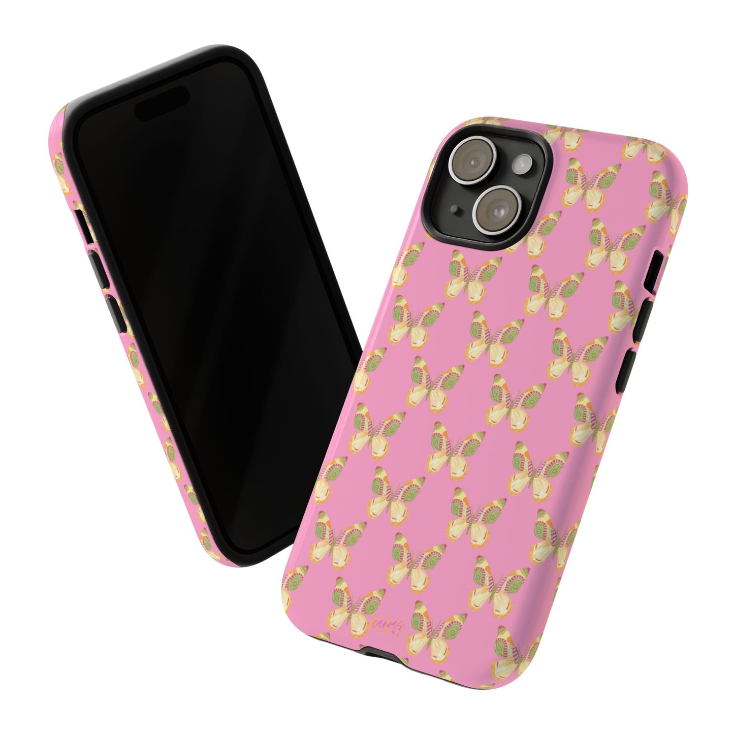 Flutter Pattern Tough Case - Pink