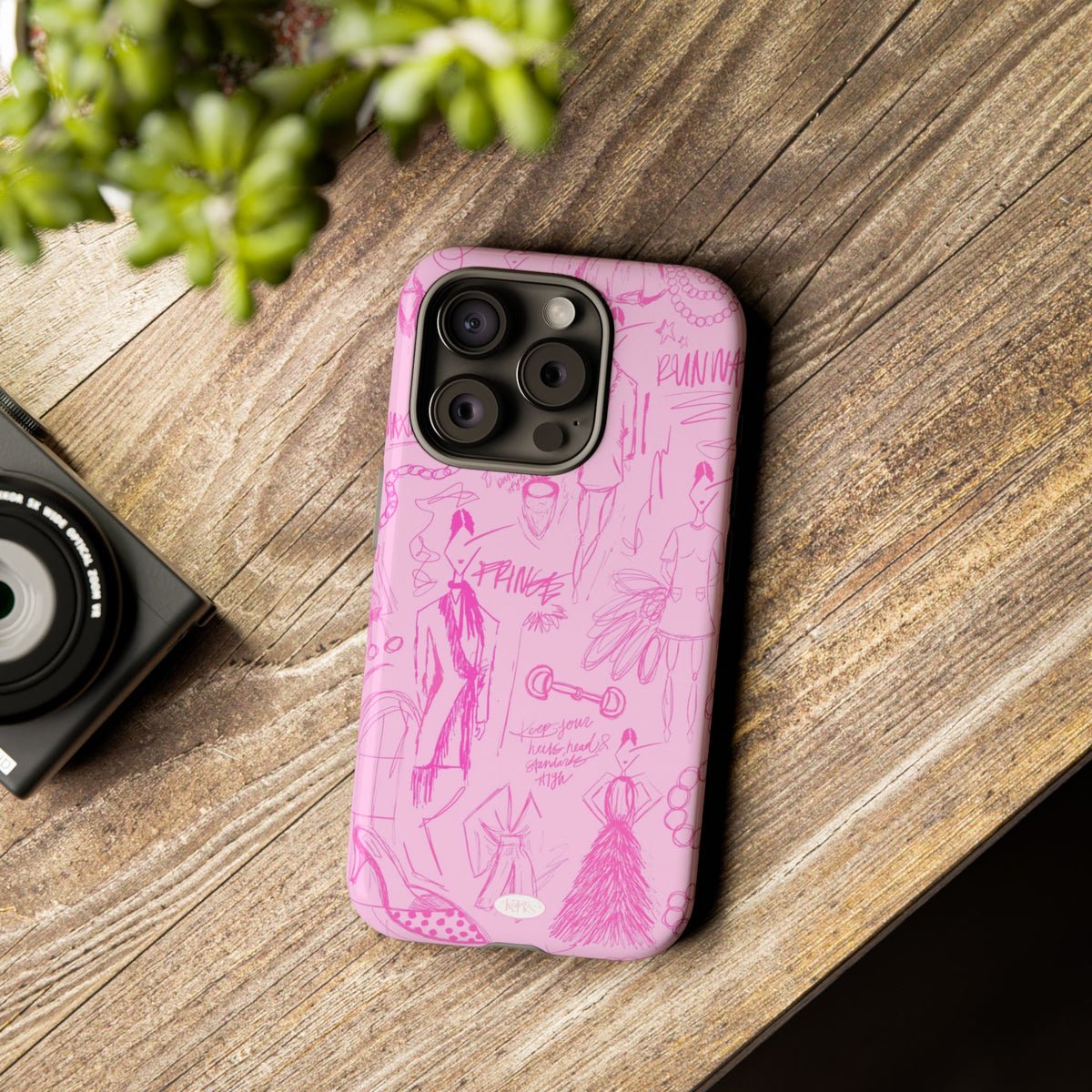 Fashion Sketch Tough Case for iPhone - Pink