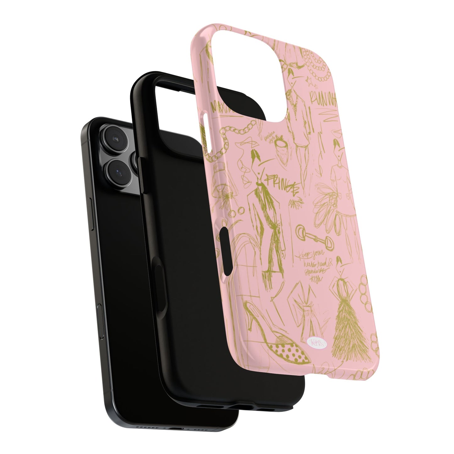 Fashion Sketch Tough Case for iPhone - Pink