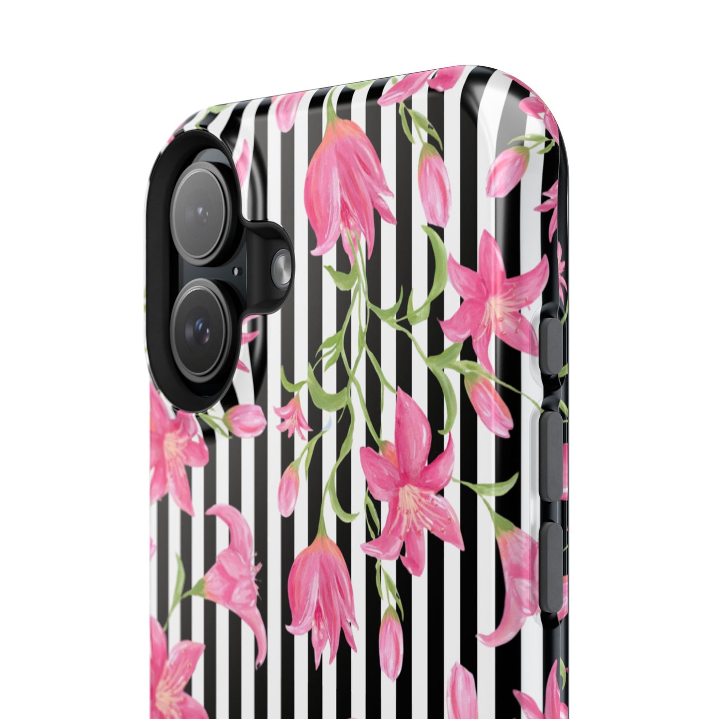 Azalea Stripe Mag Safe Case for iPhone - Black
