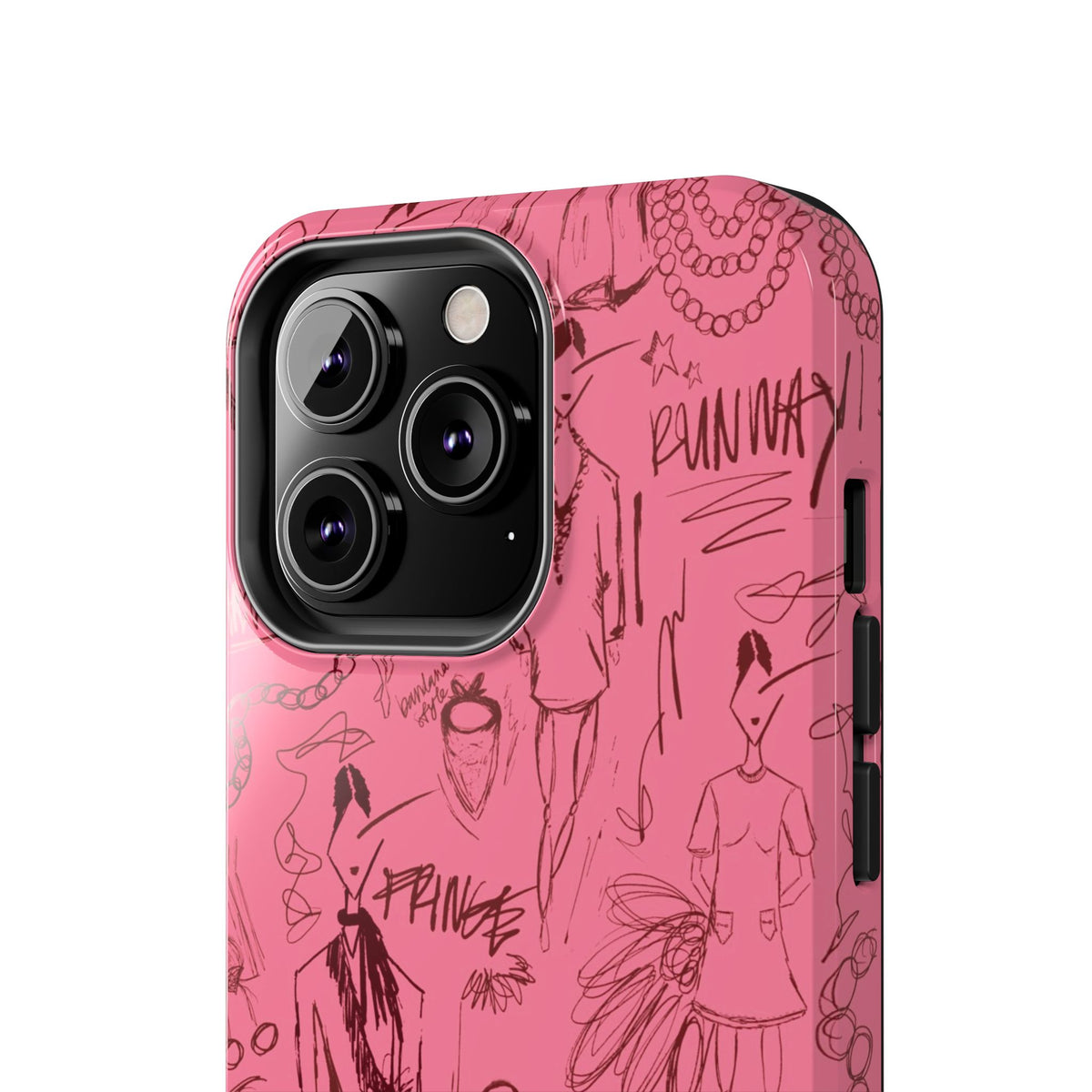 Fashion Sketch Tough Case for iPhone - Maroon