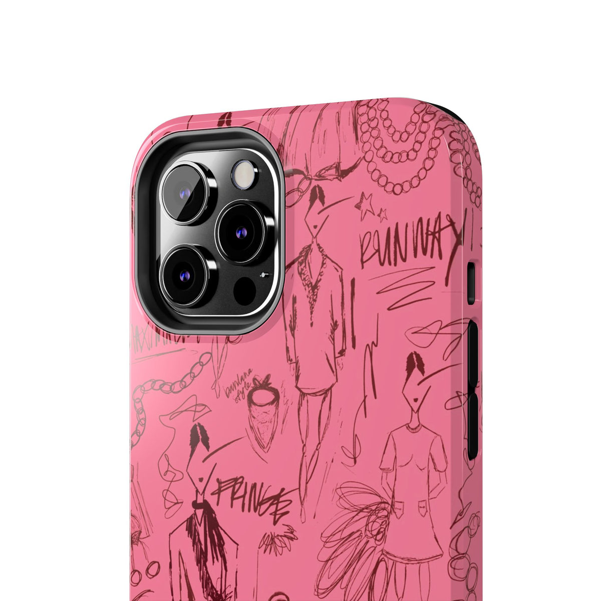 Fashion Sketch Tough Case for iPhone - Maroon