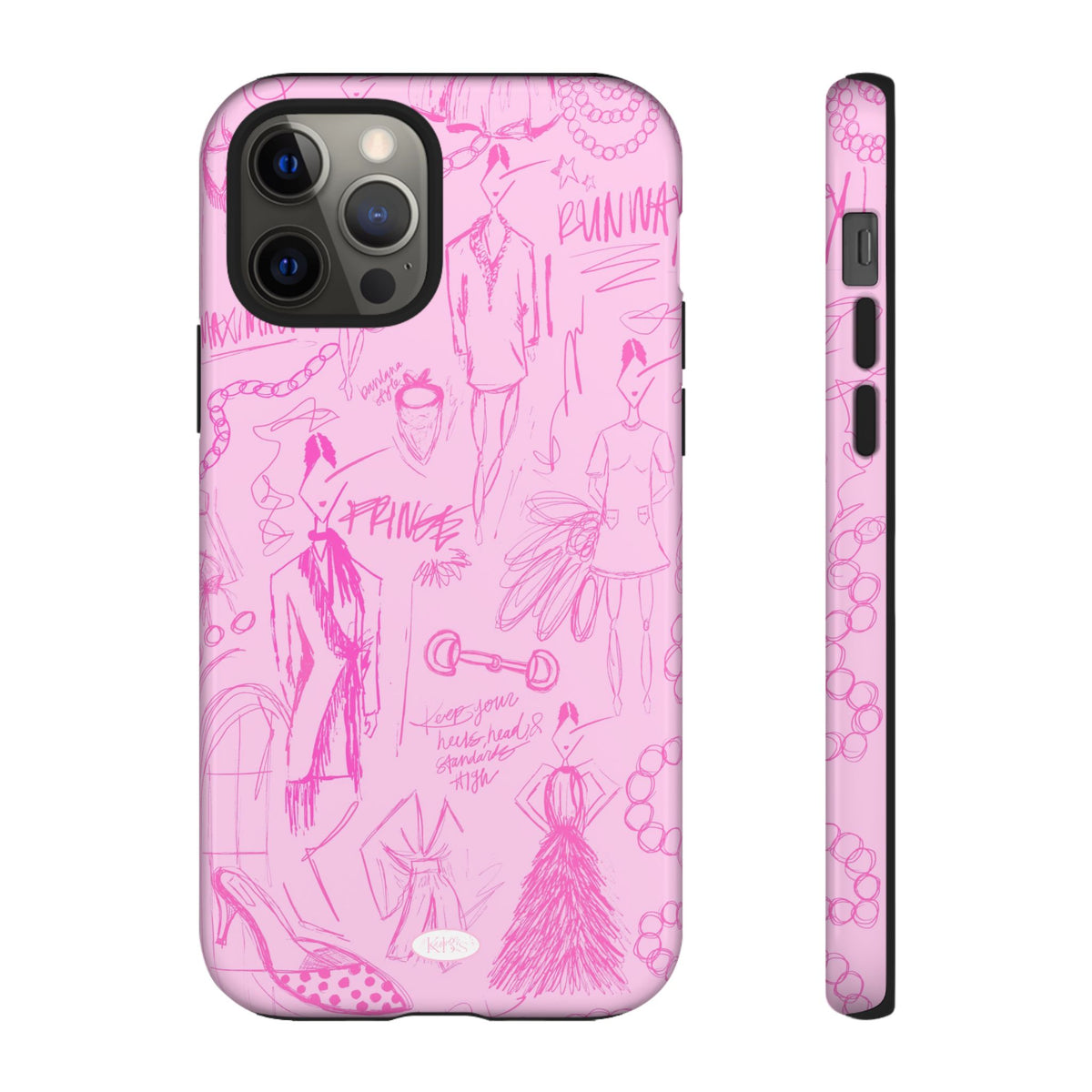 Fashion Sketch Tough Case for iPhone - Pink