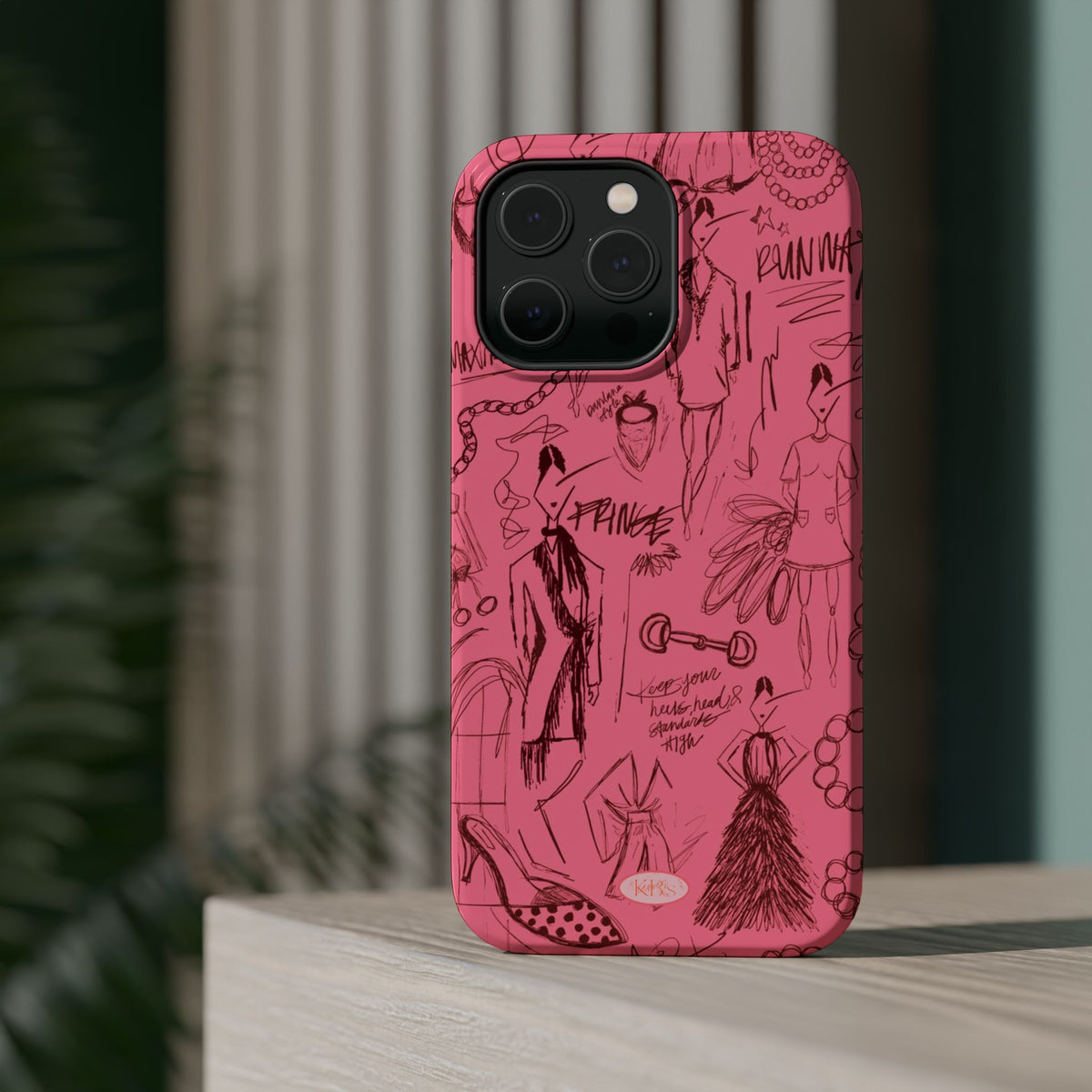 Fashion Sketch Mag Safe Case for iPhone - Maroon
