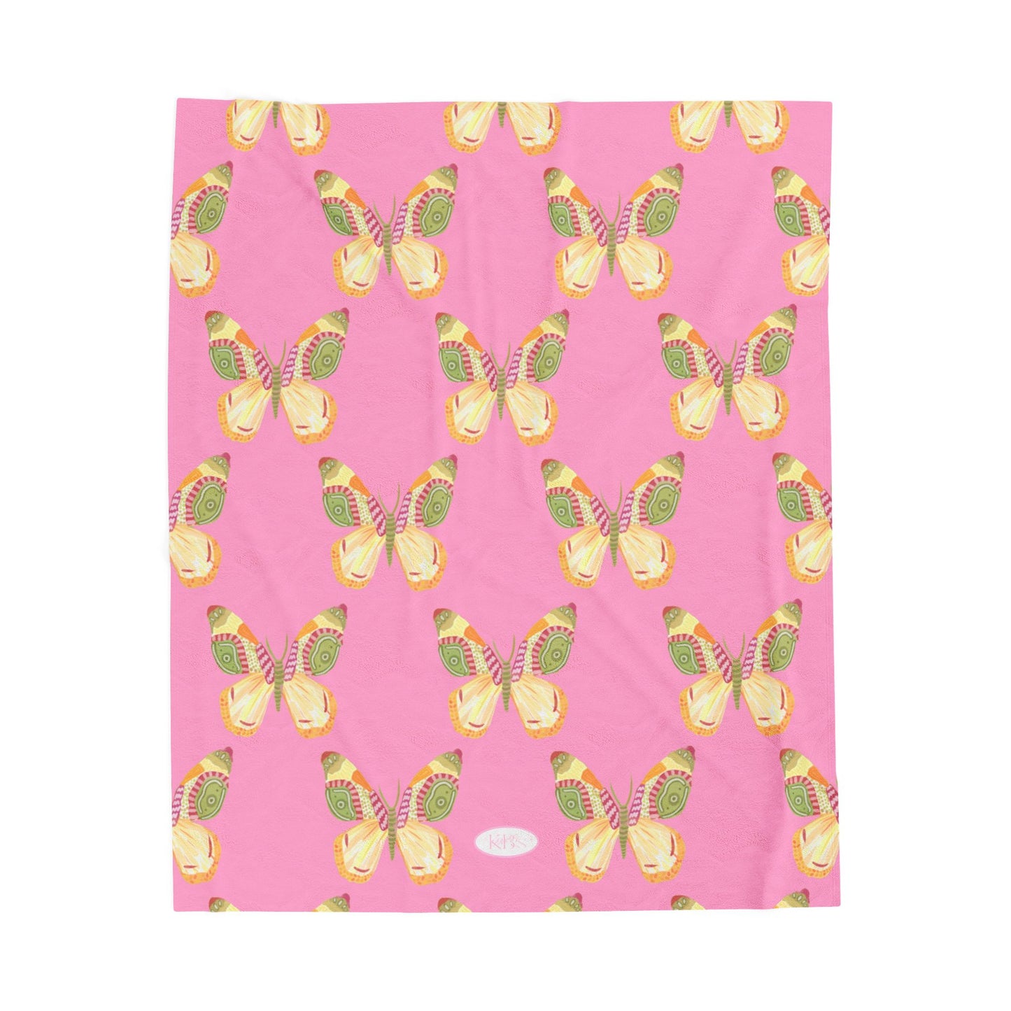 Flutter Pattern Velveteen Blanket - Pink
