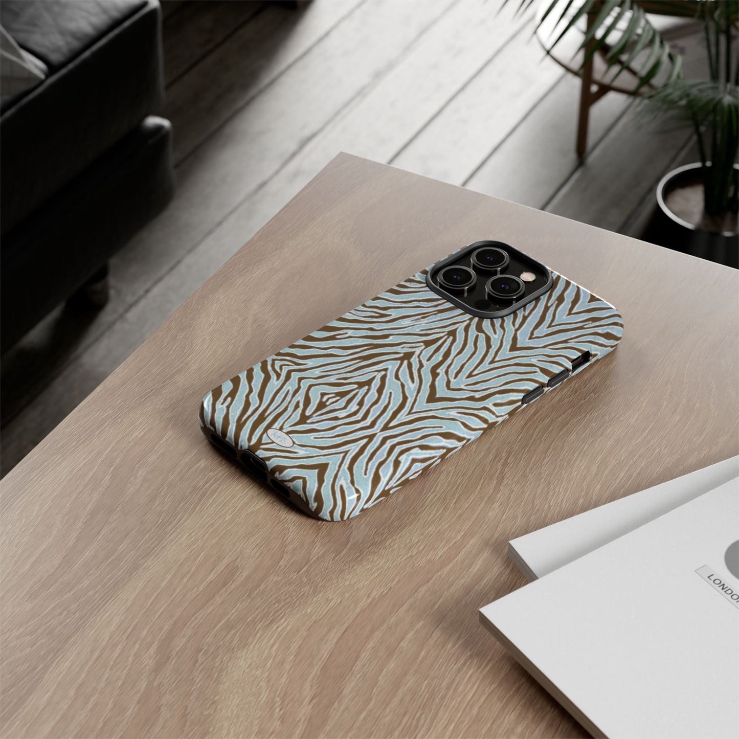 Zebra Bleu Tough Case for iPhone