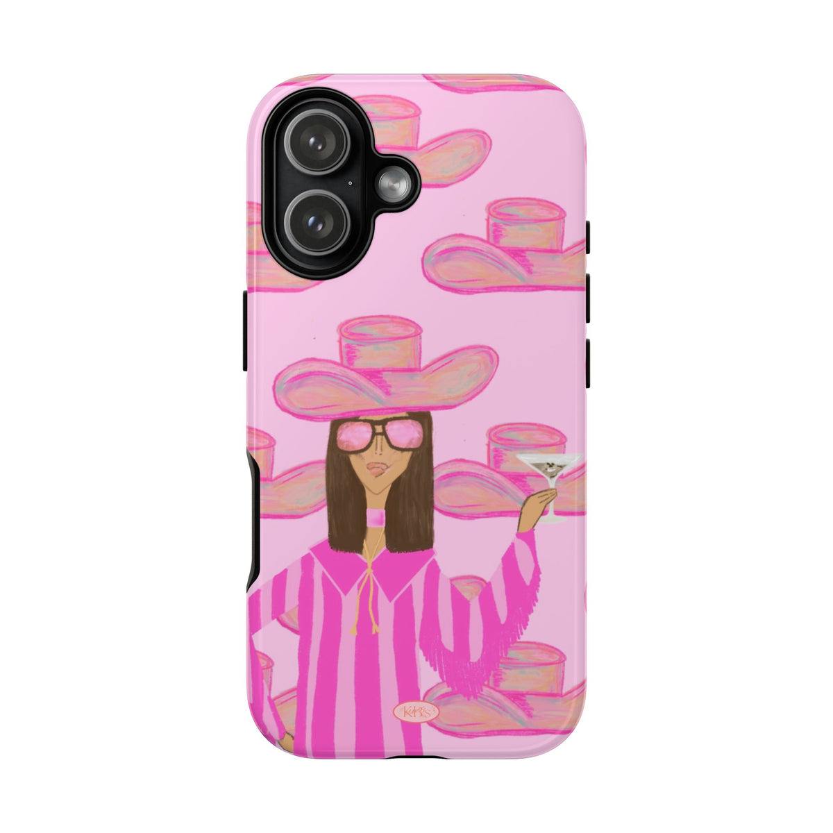 Cocktail Cowgirl Tough Case for iPhone - Pink